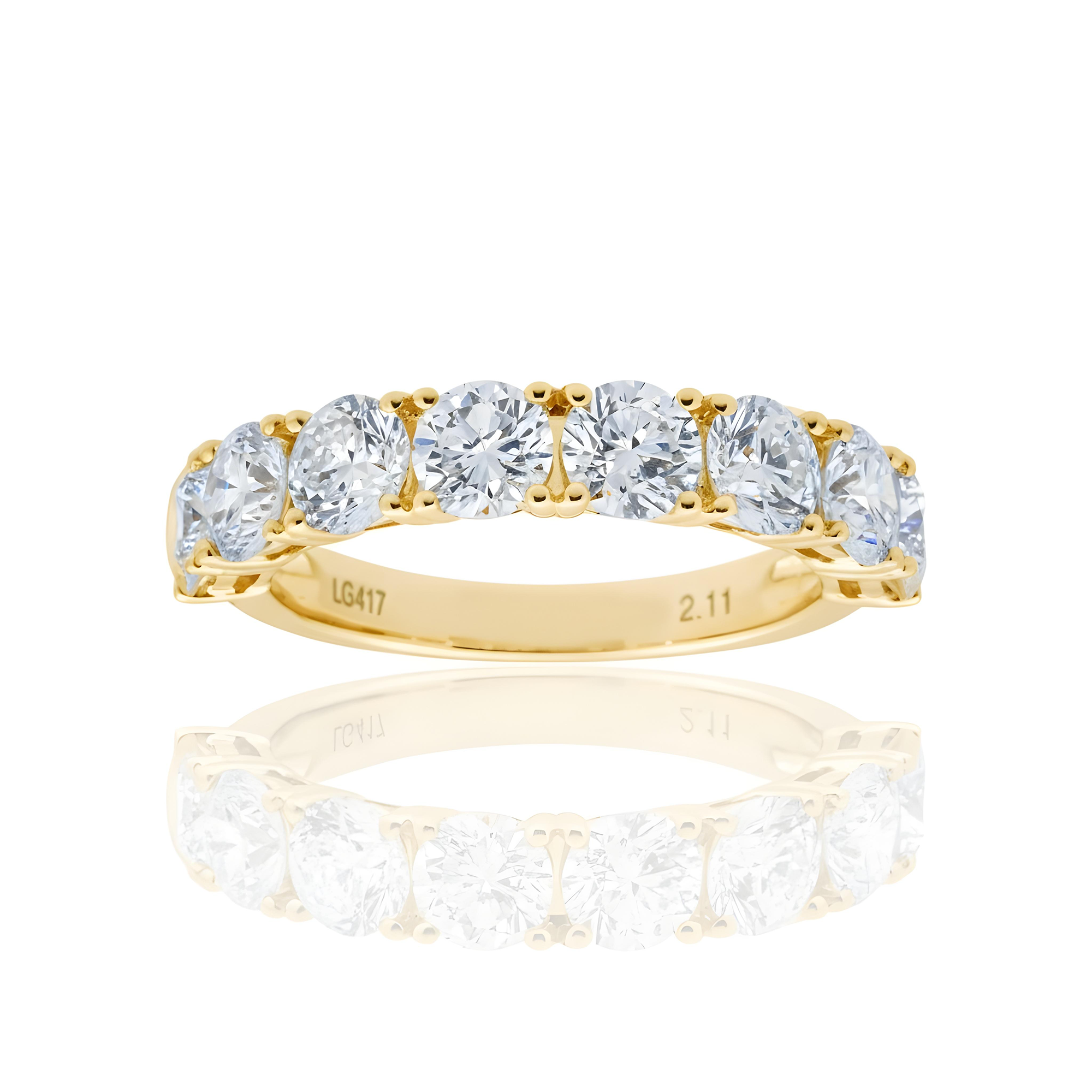 White Gold Round Diamond Half Eternity Ring 2.11ct