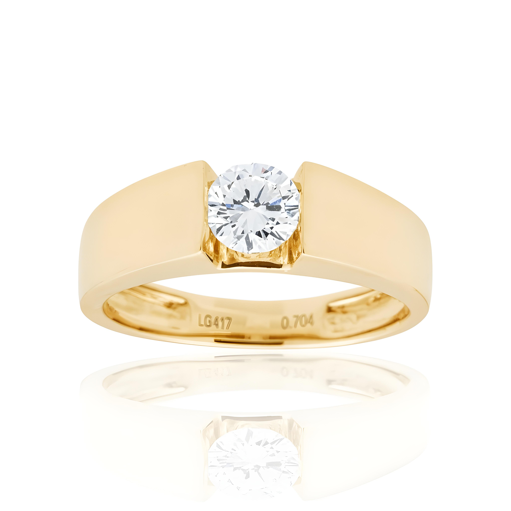 White Gold Solitaire Round Diamond Ring 0.70ct