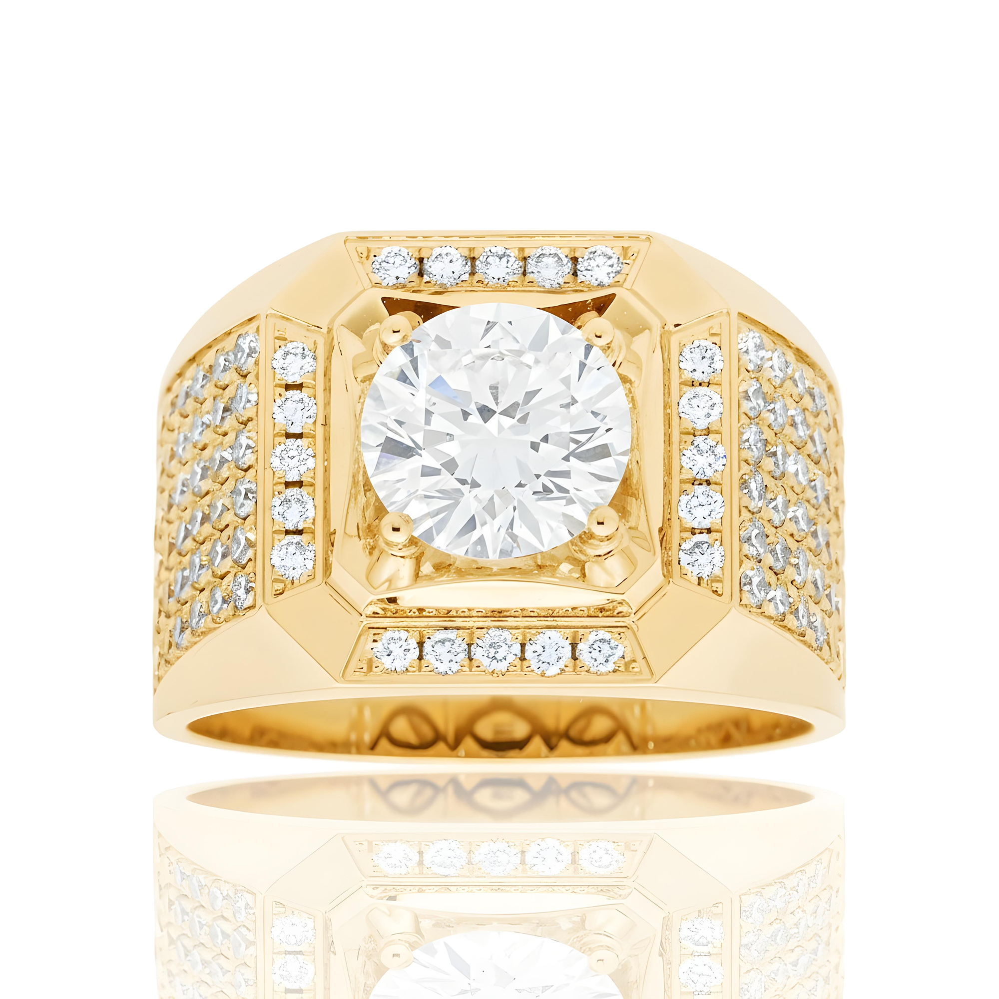 IGI 18K White Gold Round Diamond Ring 3.16ct