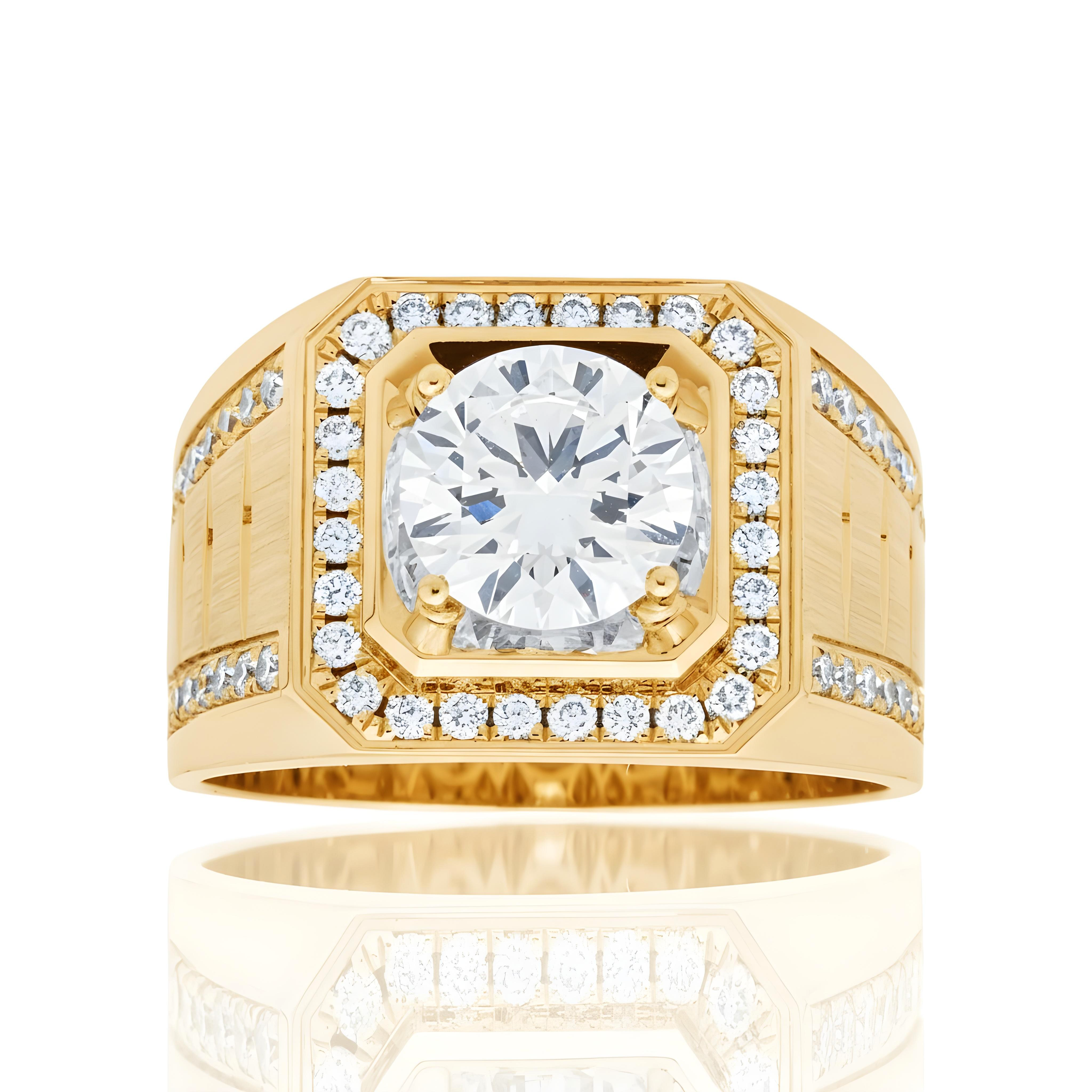 IGI 18K White Gold Round Diamond Ring 2.57ct