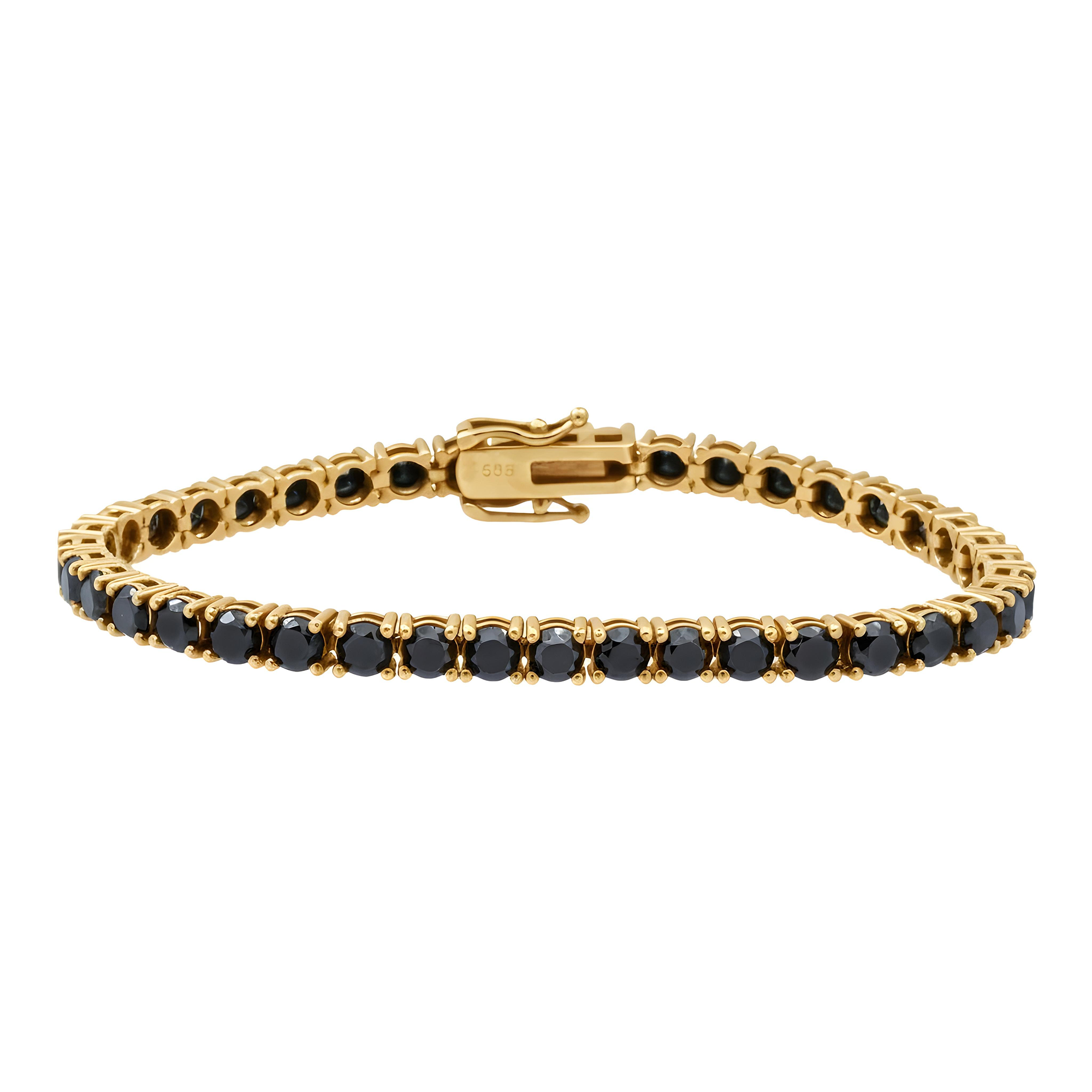 14K Black Gold Black Round Diamond Tennis Bracelet 12.56ct