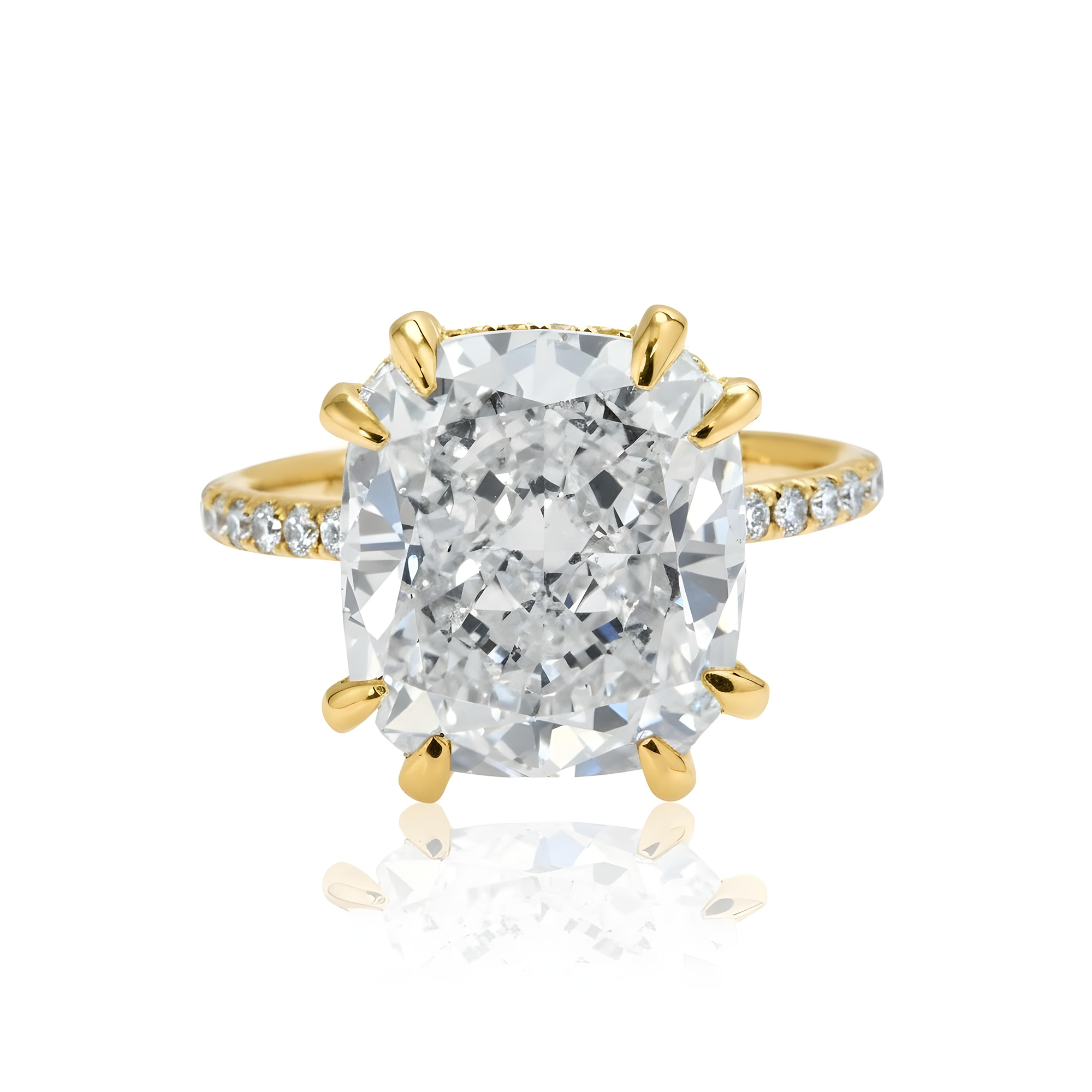 GIA 18K White Gold 8.42ct Cushion Cut Diamond Engagement Ring 8.92ctw