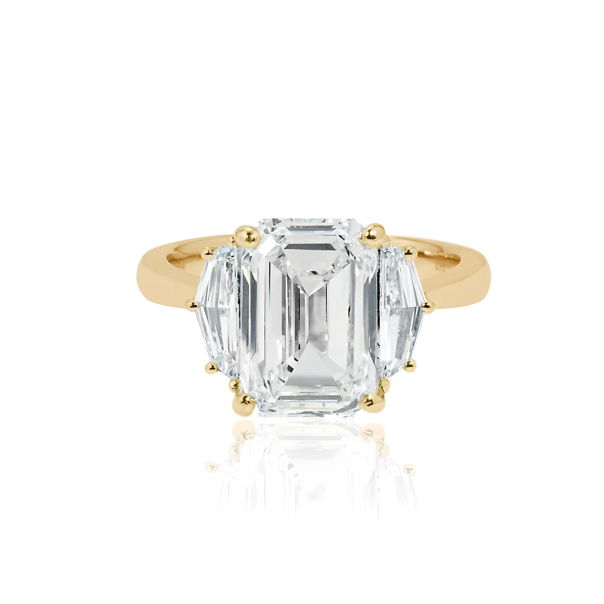 GIA Platinum 4.01ct Emerald Cut Tripe Diamond Engagement Ring 4.63ctw