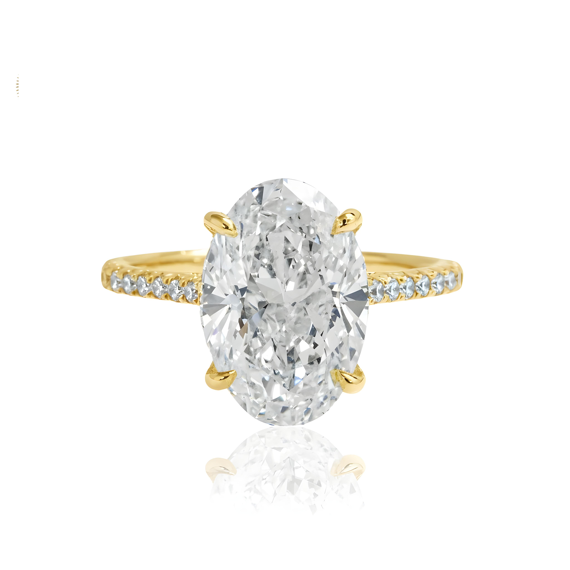 GIA 18K White Gold 5ct Oval Cut Diamond Engagement Ring 5.42ctw