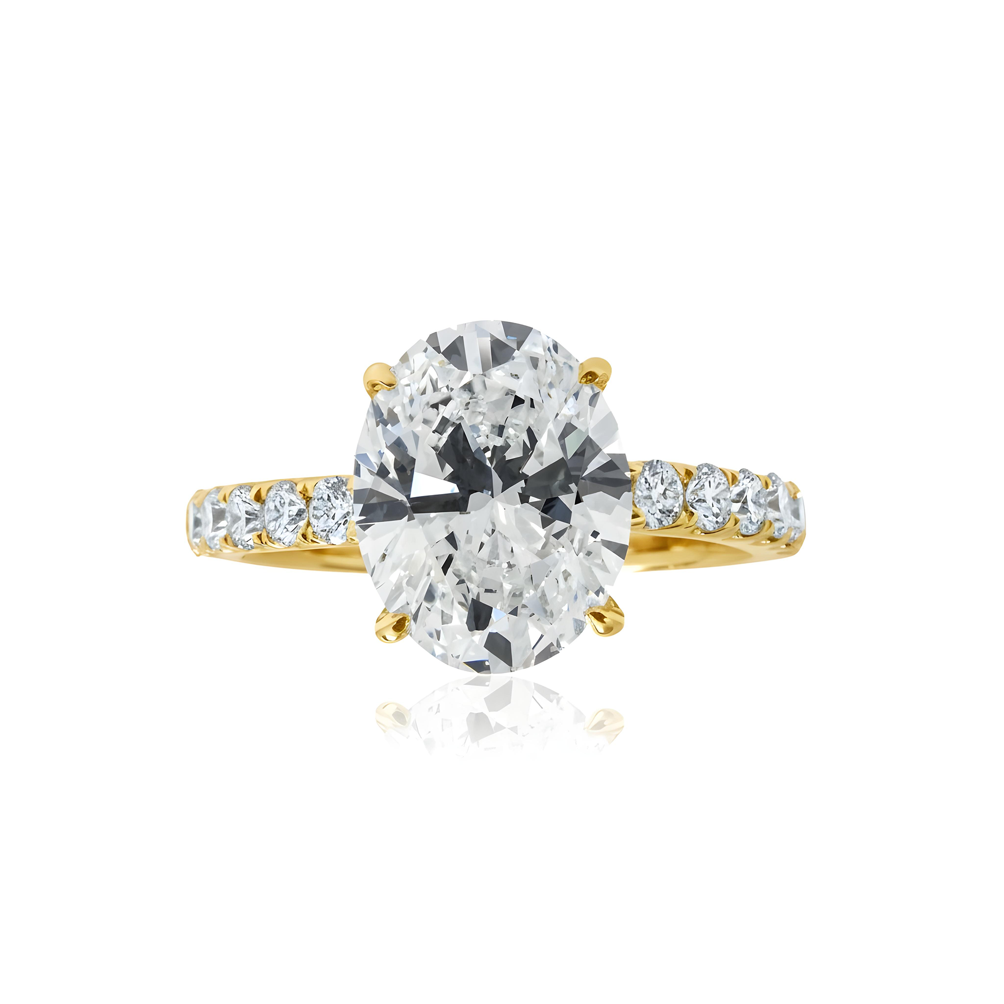 GIA 18K White Gold 4.49ct Oval Cut Diamond Engagement Ring 5.15ctw