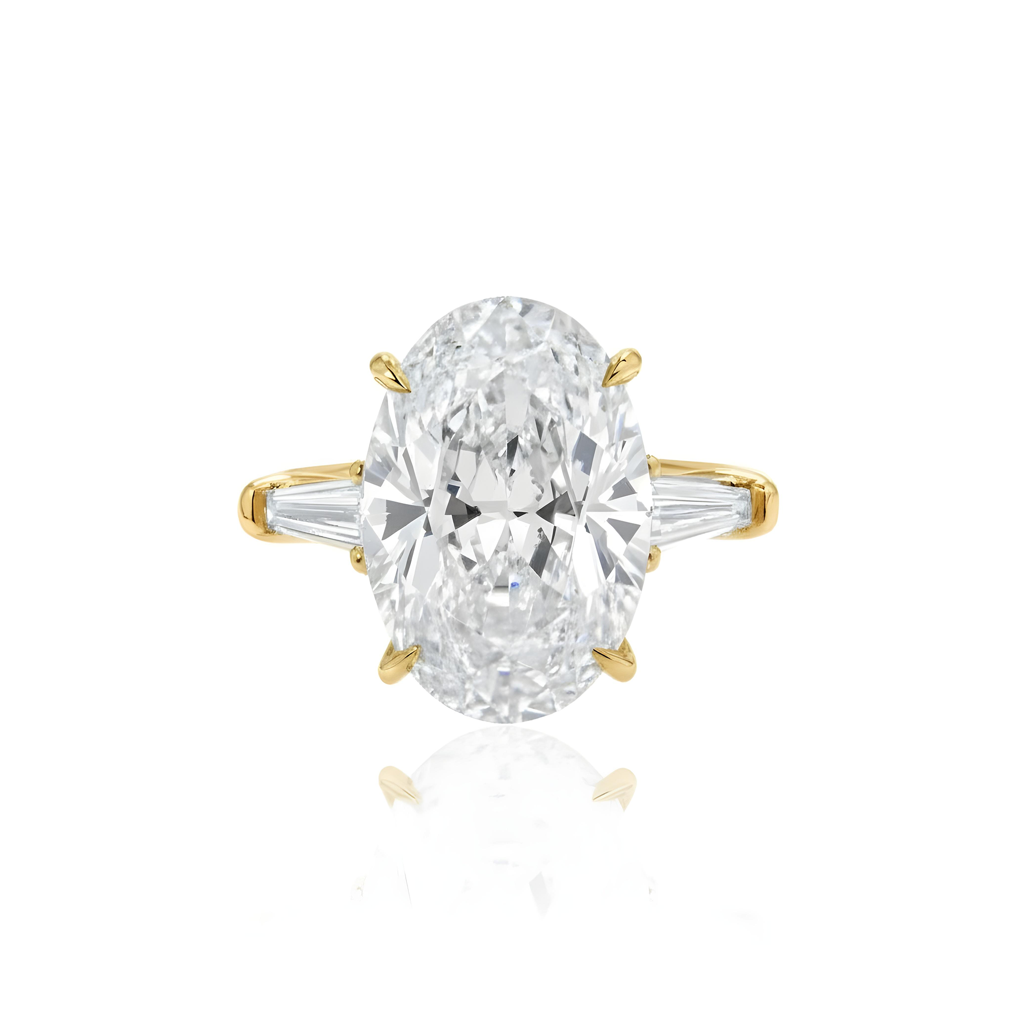 GIA Platinum 8.02ct Oval Cut Triple Diamond Engagement Ring 8.39ctw