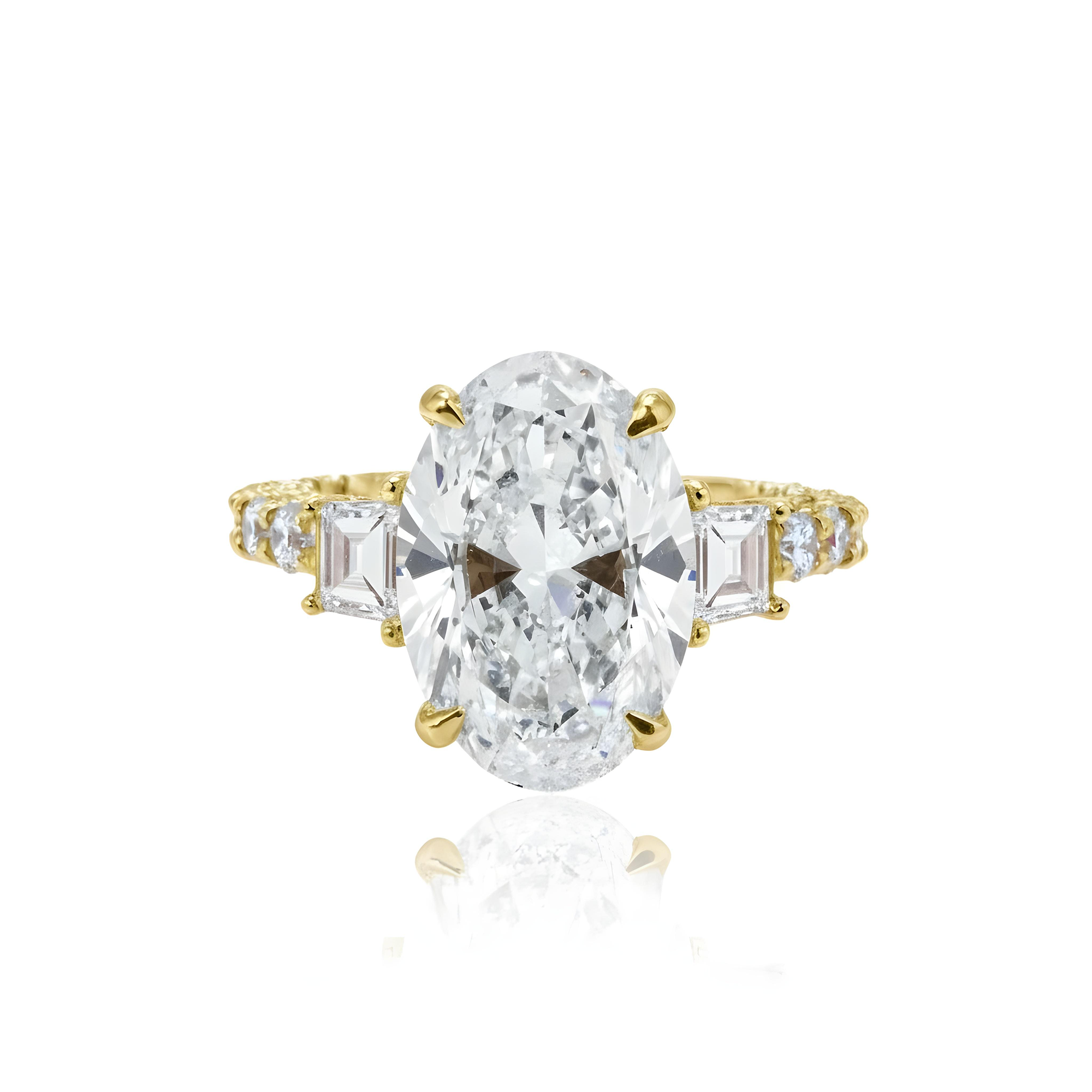 GIA 18K White Gold 5ct Oval Cut Diamond Engagement Ring 7.44ctw