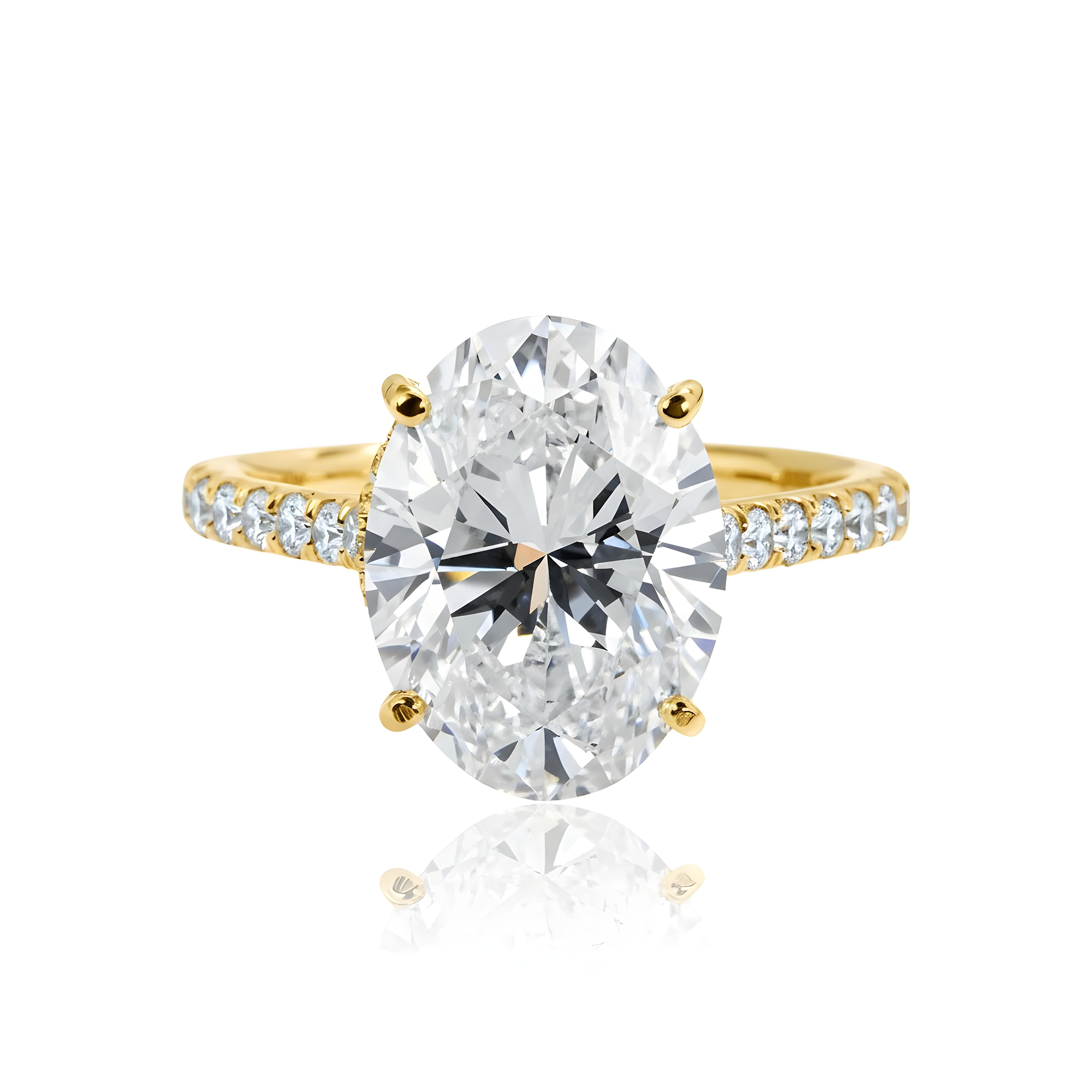GIA 18K White Gold 5.02ct Oval Cut Diamond Engagement Ring 5.77ctw