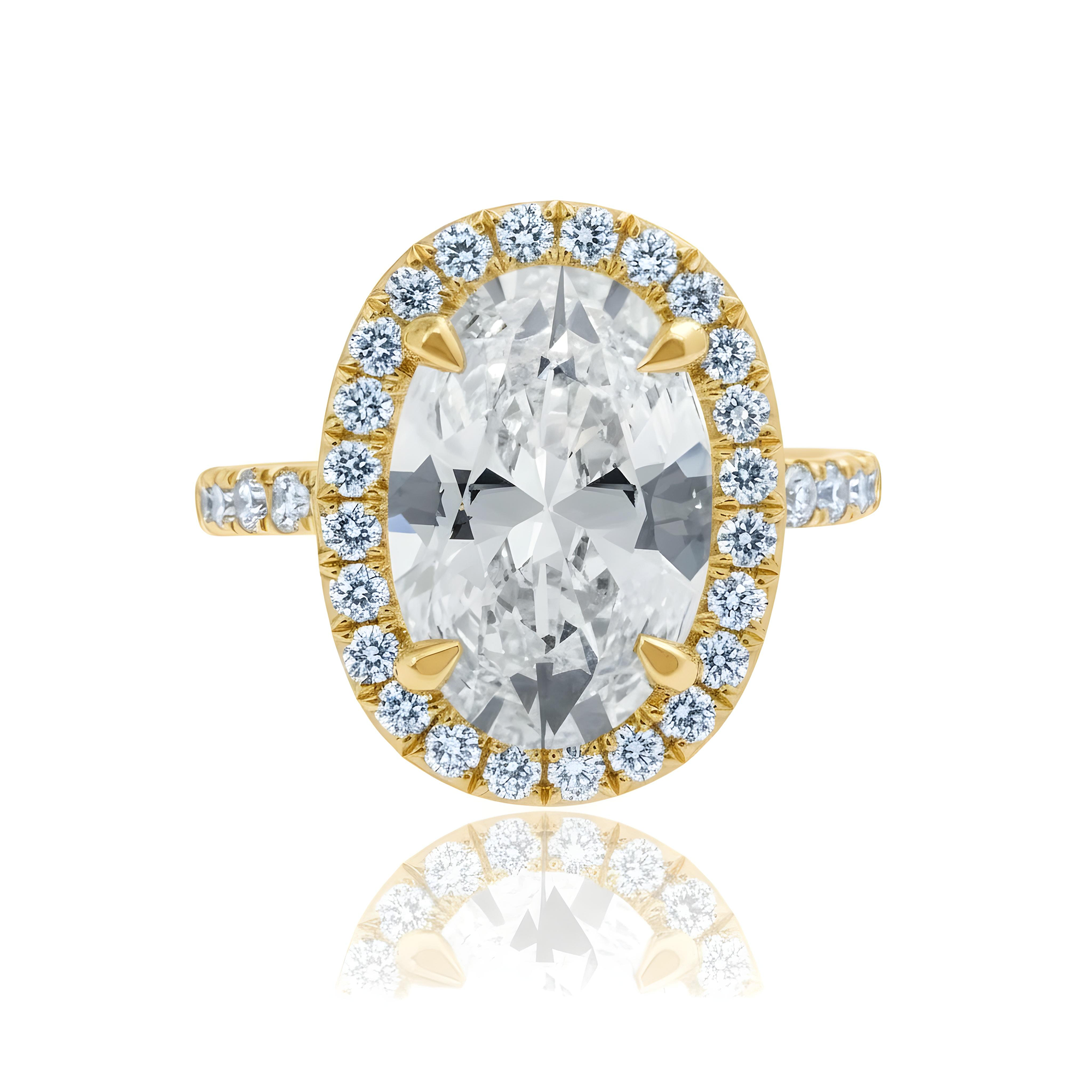 GIA 18K White Gold 4.01ct Oval Cut Diamond Engagement Ring 4.84ct