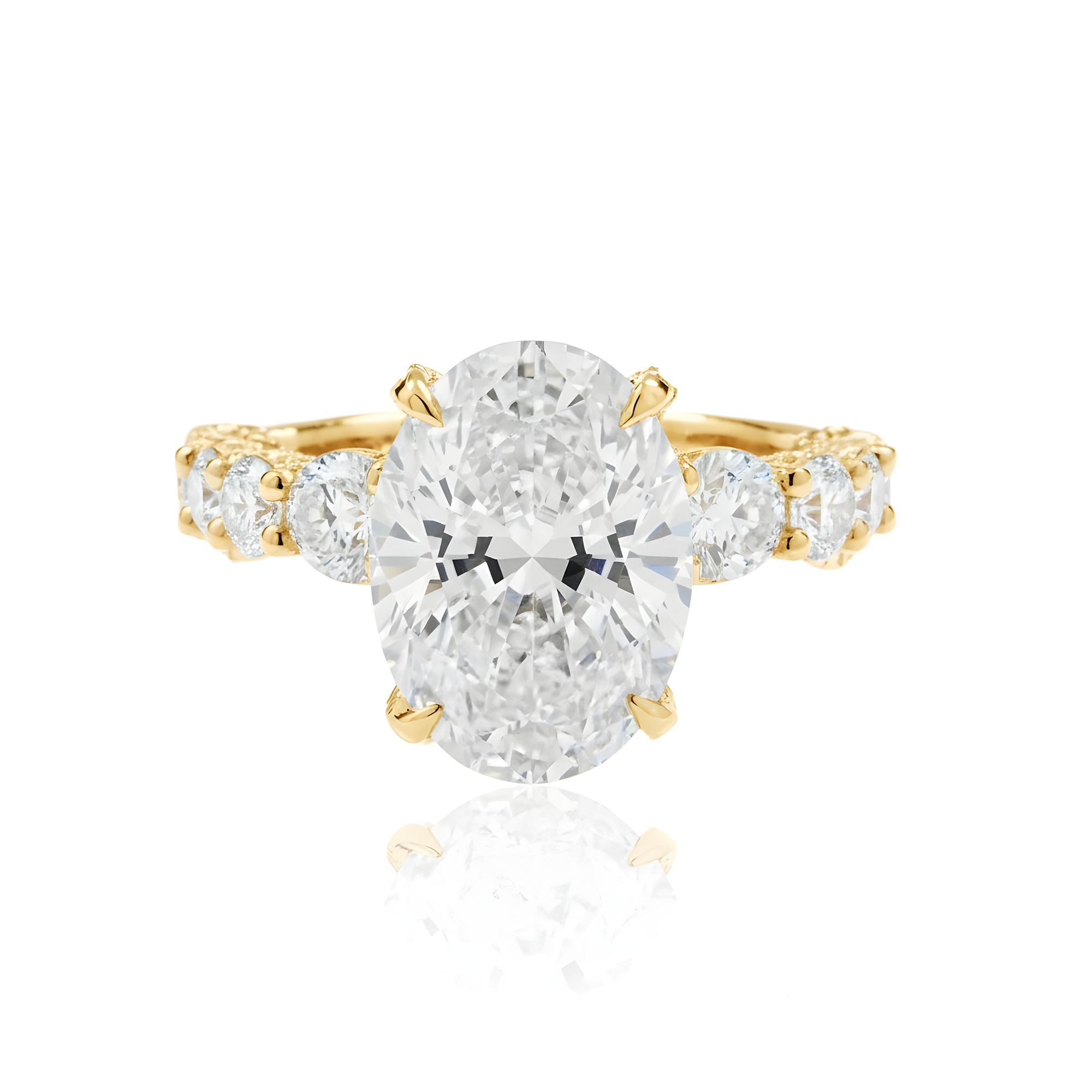 GIA 18K White Gold 6ct Oval Cut Diamond Engagement Ring 9.61ctw