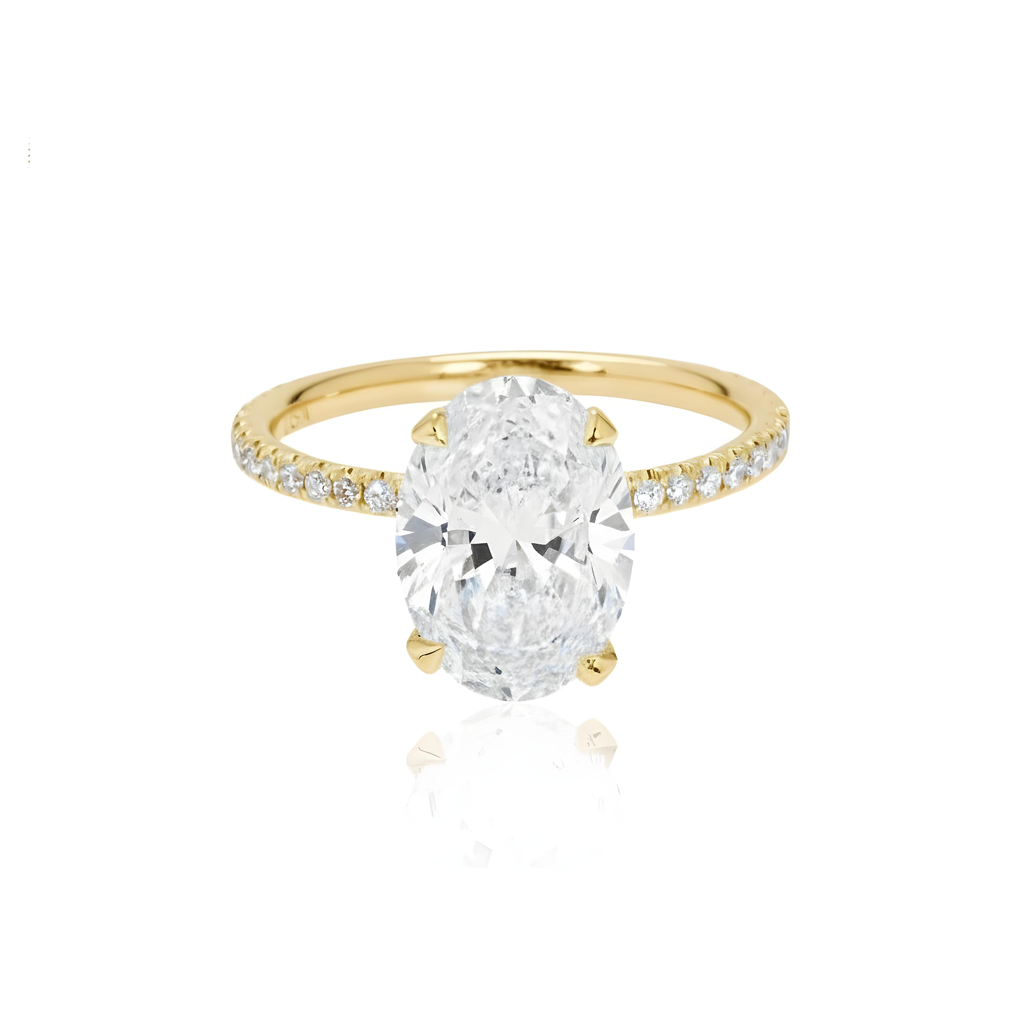 GIA Platinum 2.63ct Oval Cut Diamond Engagement Ring 2.63ctw