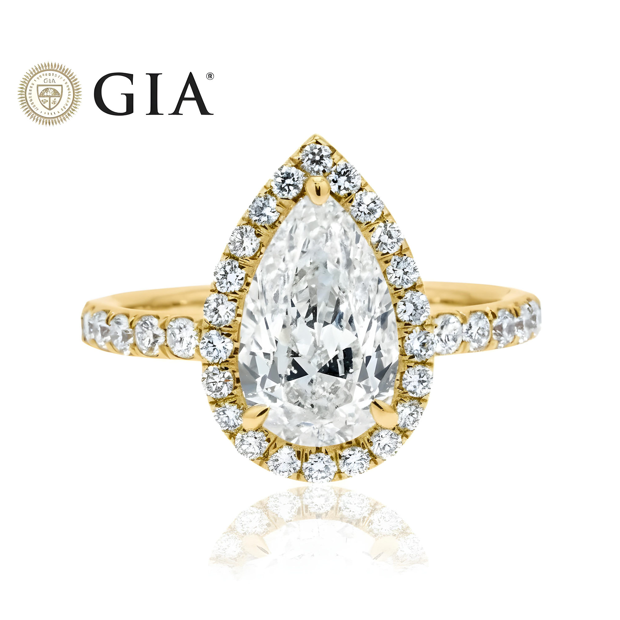 GIA Platinum 2.90ct Internally Flawless Pear Cut Diamond Engagement Ring 3.10ctw