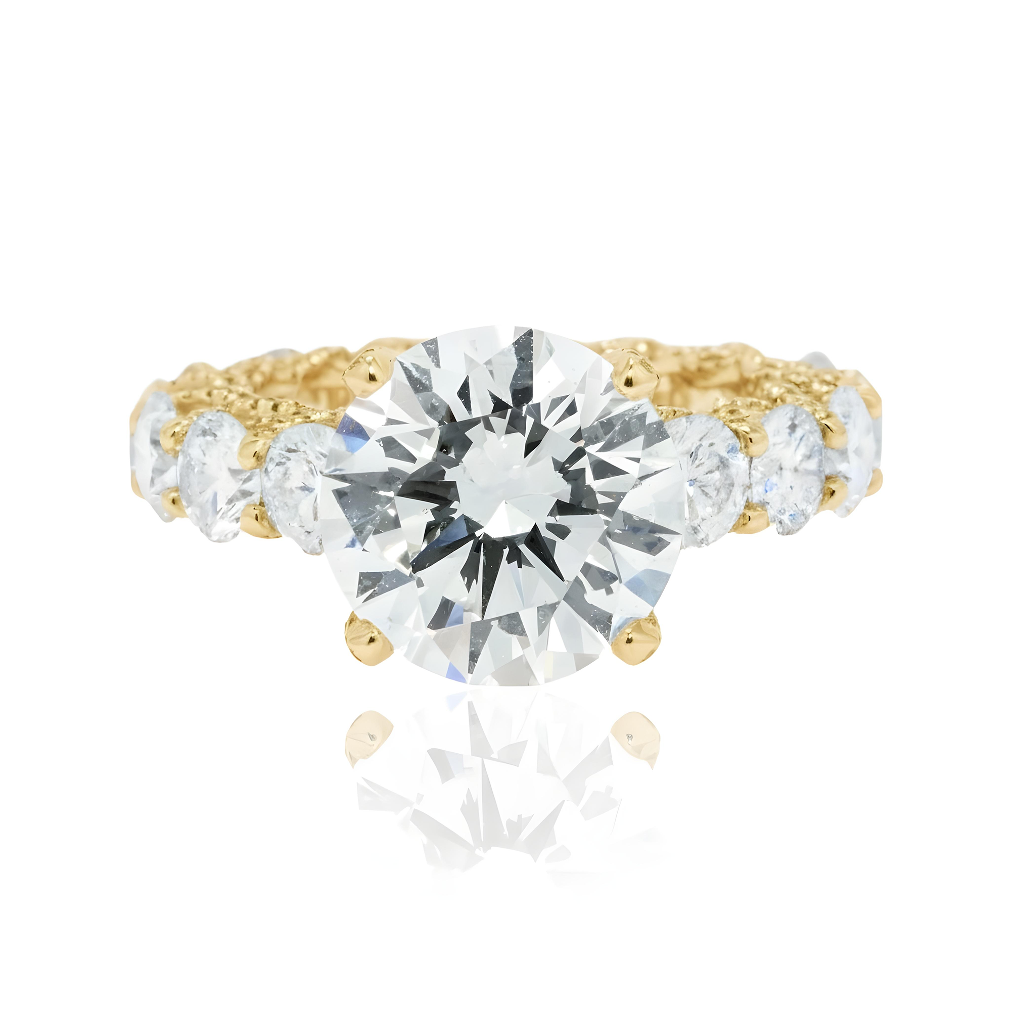 GIA 18K White Gold 5.44ct Round Diamond Engagement Ring 11.18ctw