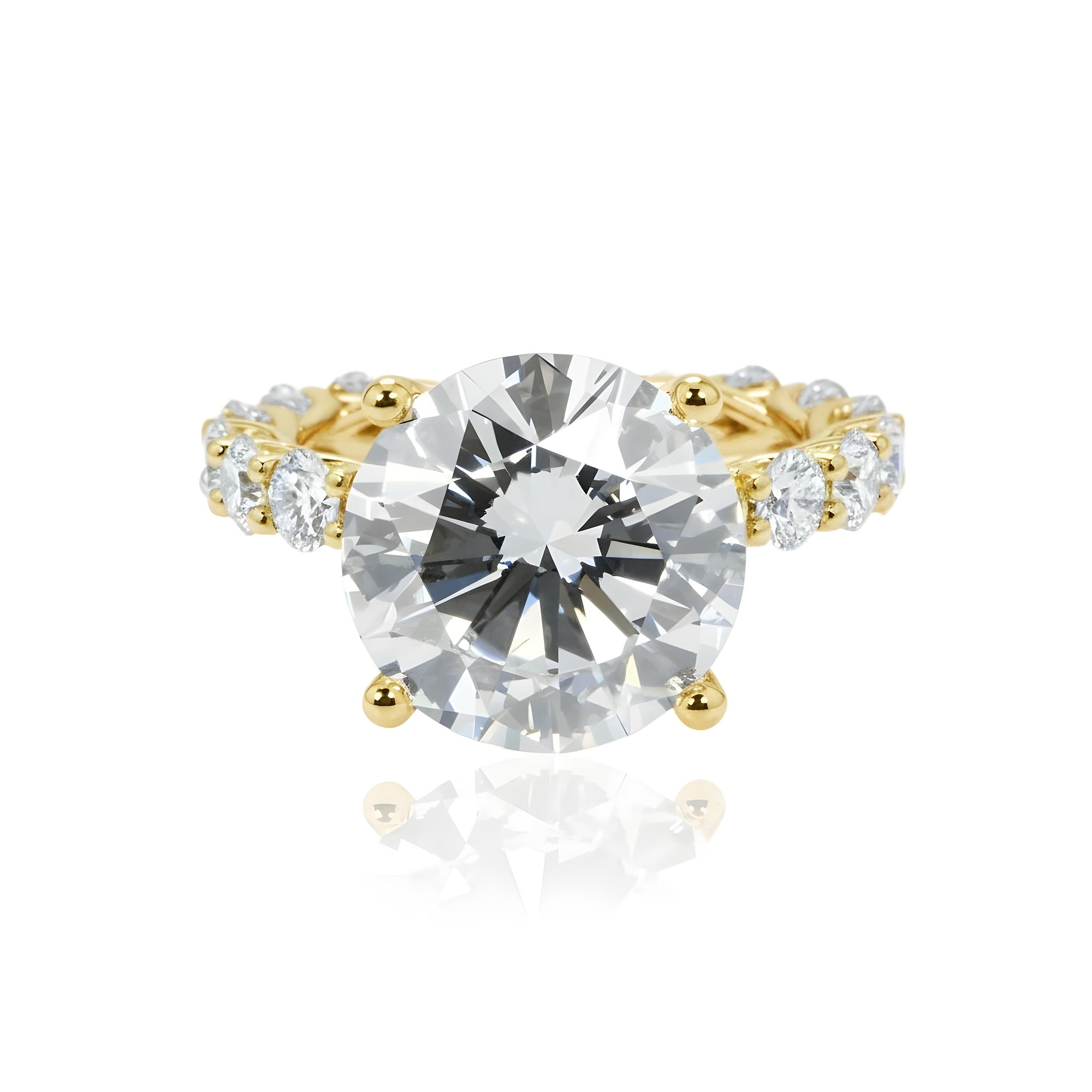 GIA 18K White Gold 7.06ct Round Diamond Engagement Ring 9.81ctw