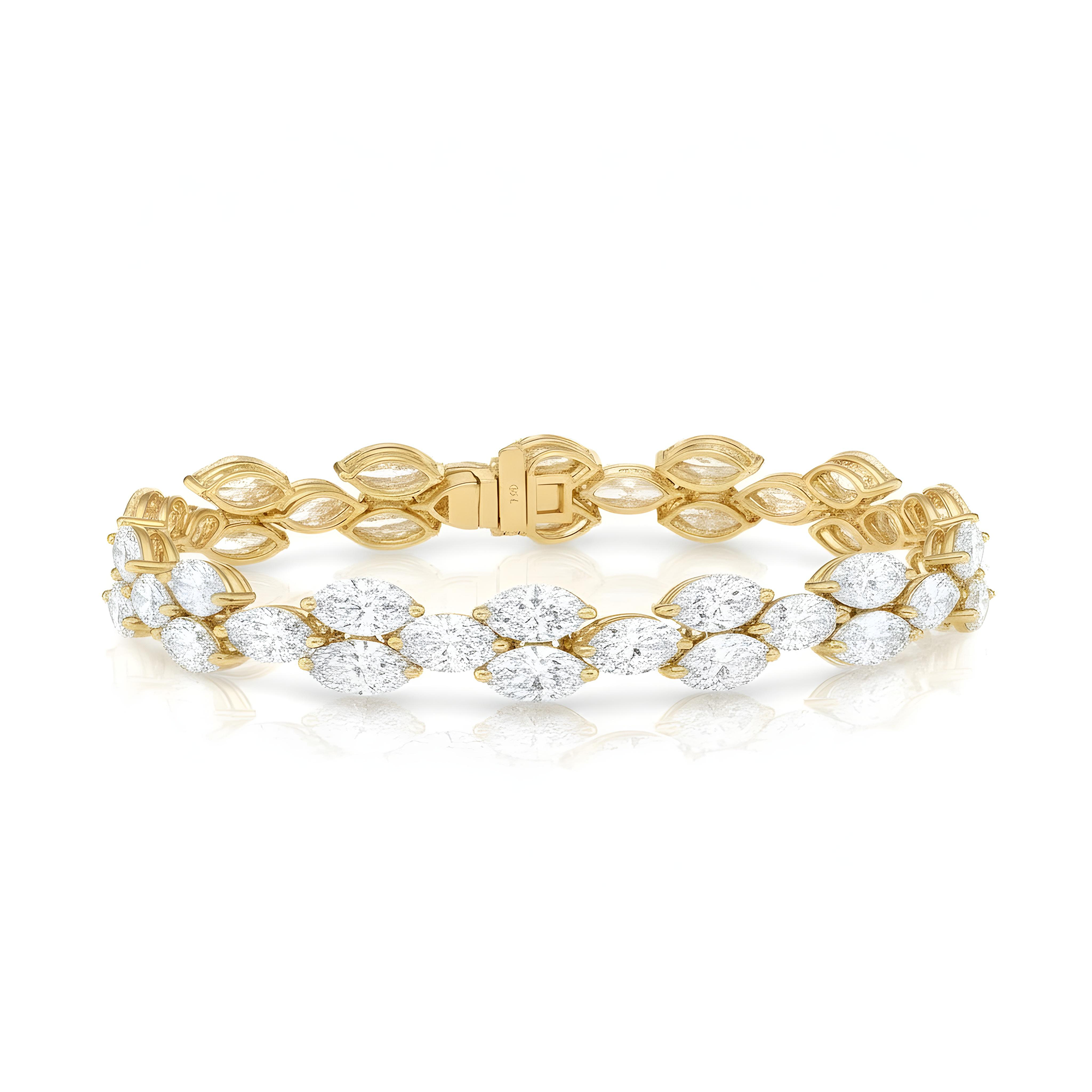 18K White Gold Marquise Diamond bracelet 17.83ct