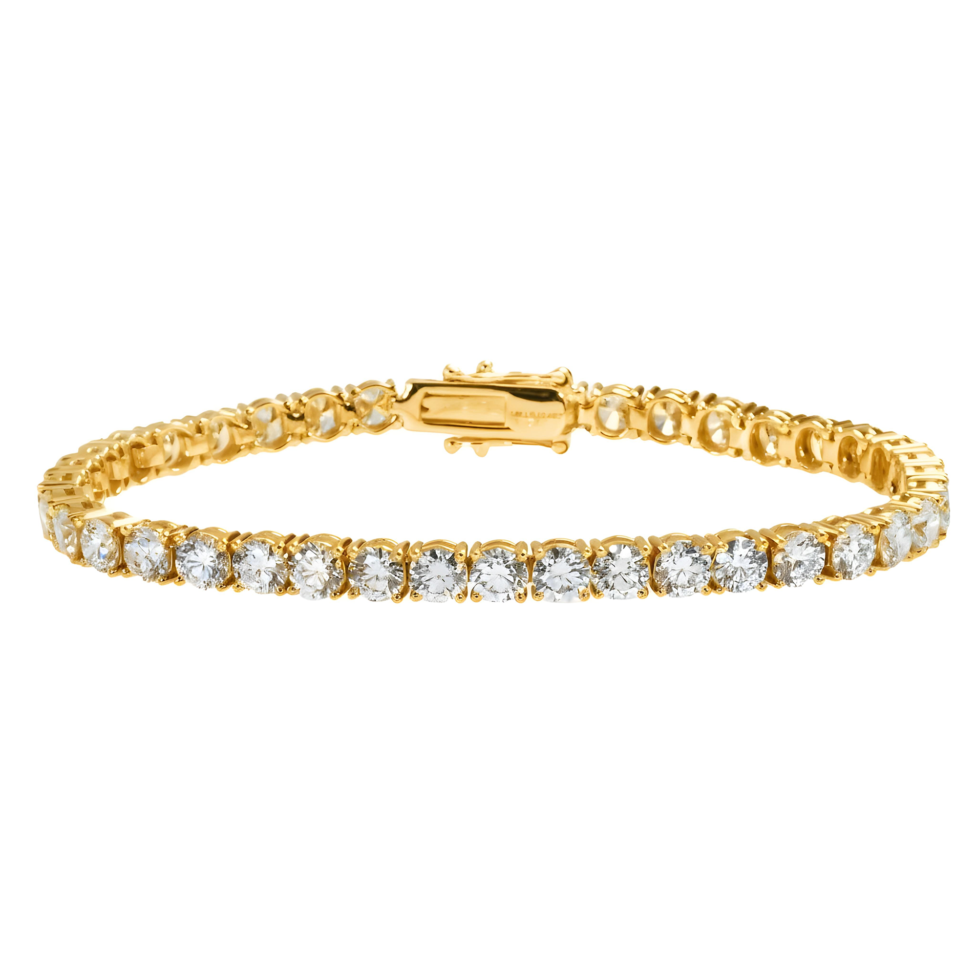 14K White Gold Round Diamond Tennis Bracelet 12.46ct