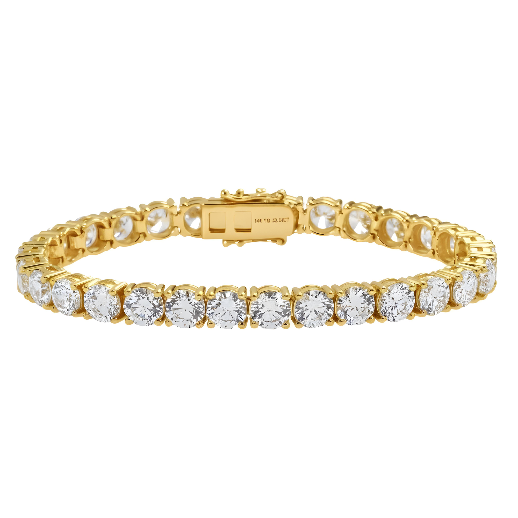 14K White Gold Round Diamond Tennis Bracelet 22.10ct