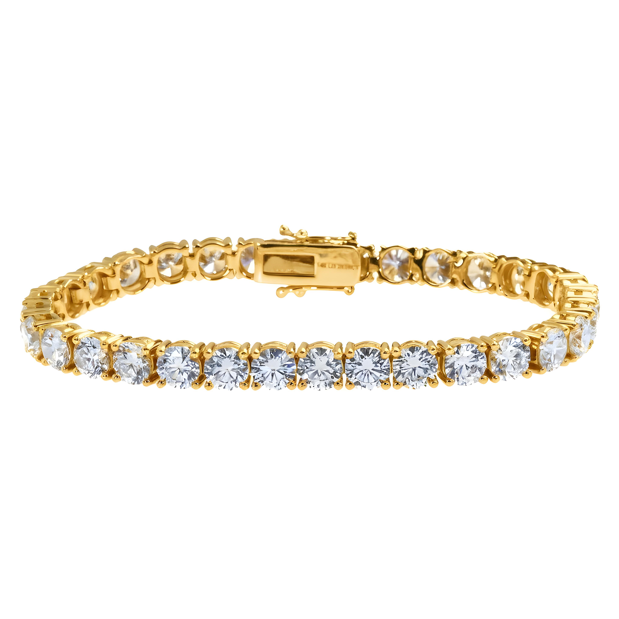 14K White Gold Round Diamond Tennis Bracelet 20.08ct