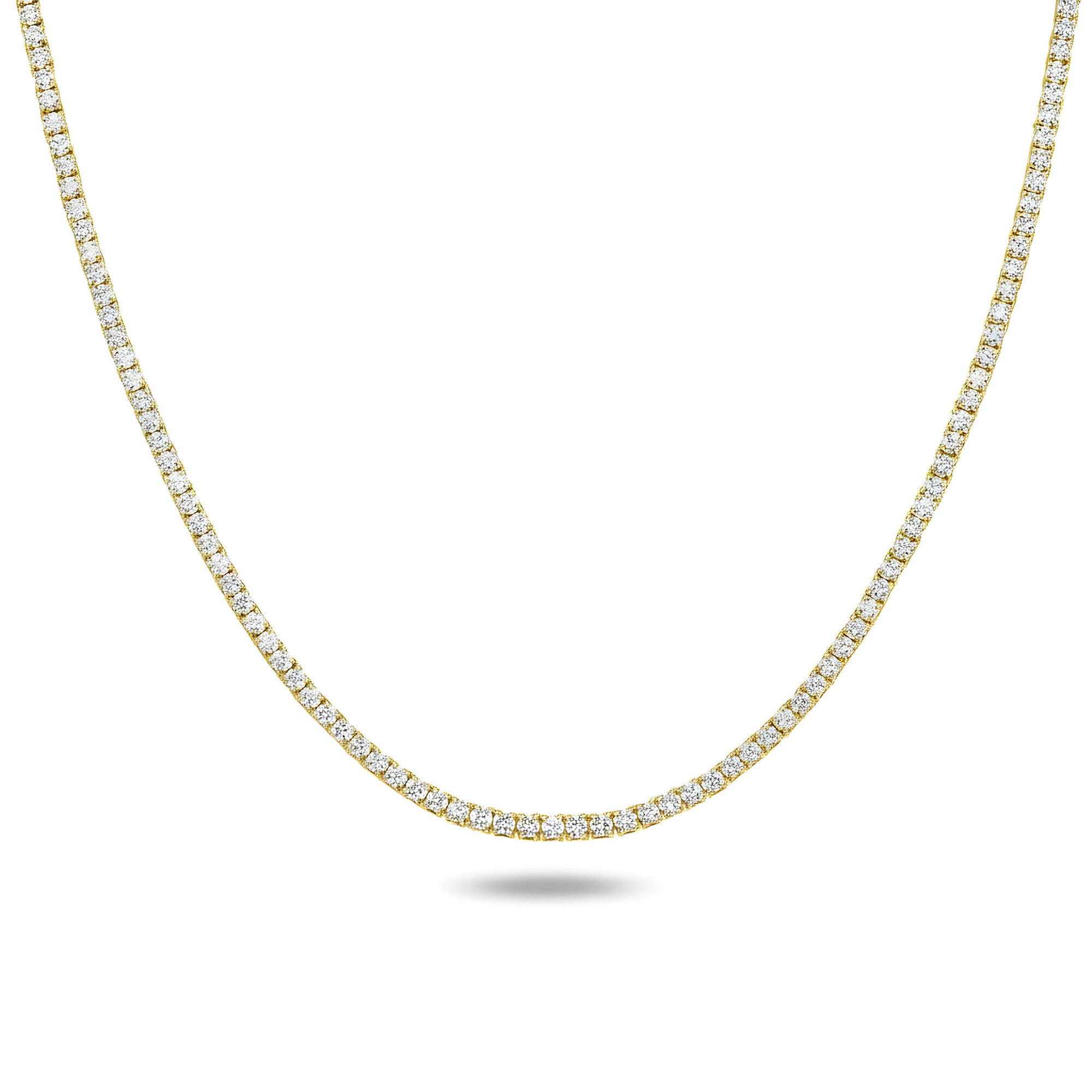 14K White Gold Round Diamond Tennis Chain 5.68ct (16"-24")