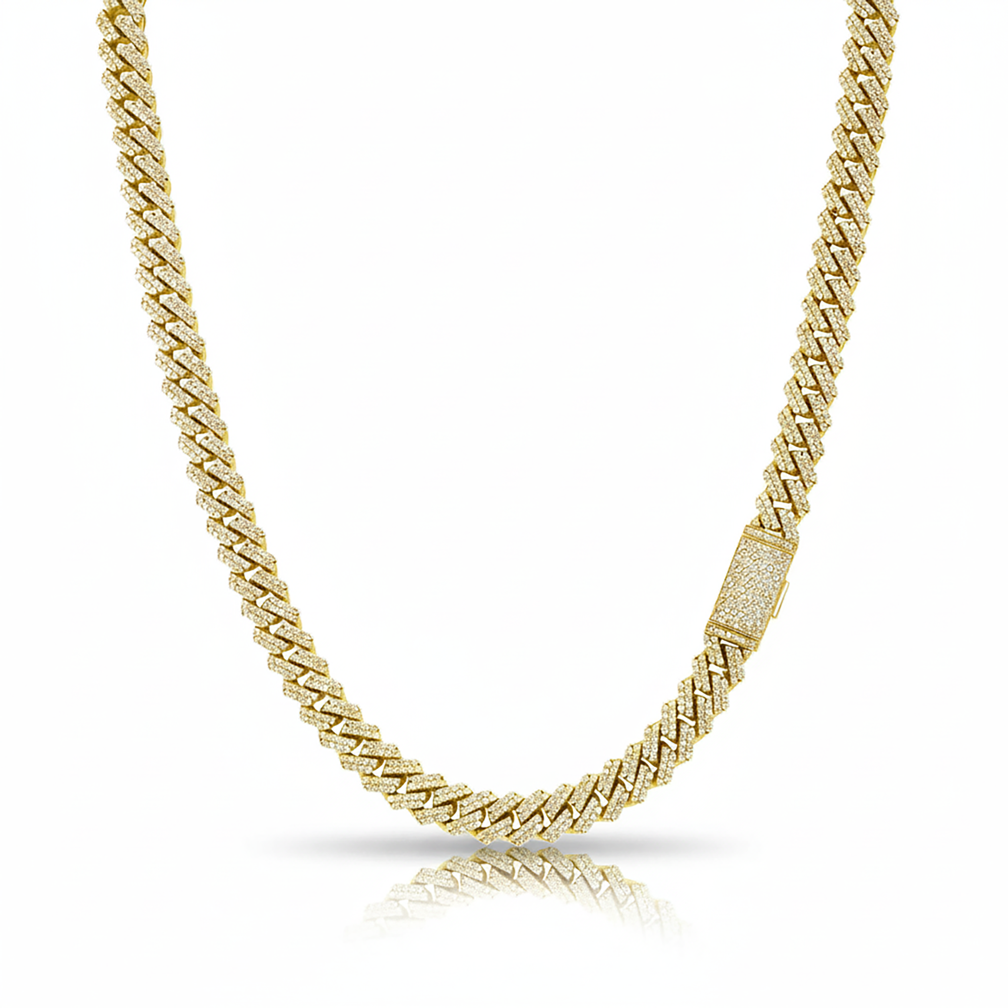 14K Rose Gold 11mm Diamond Cuban Link Chain 16-22"