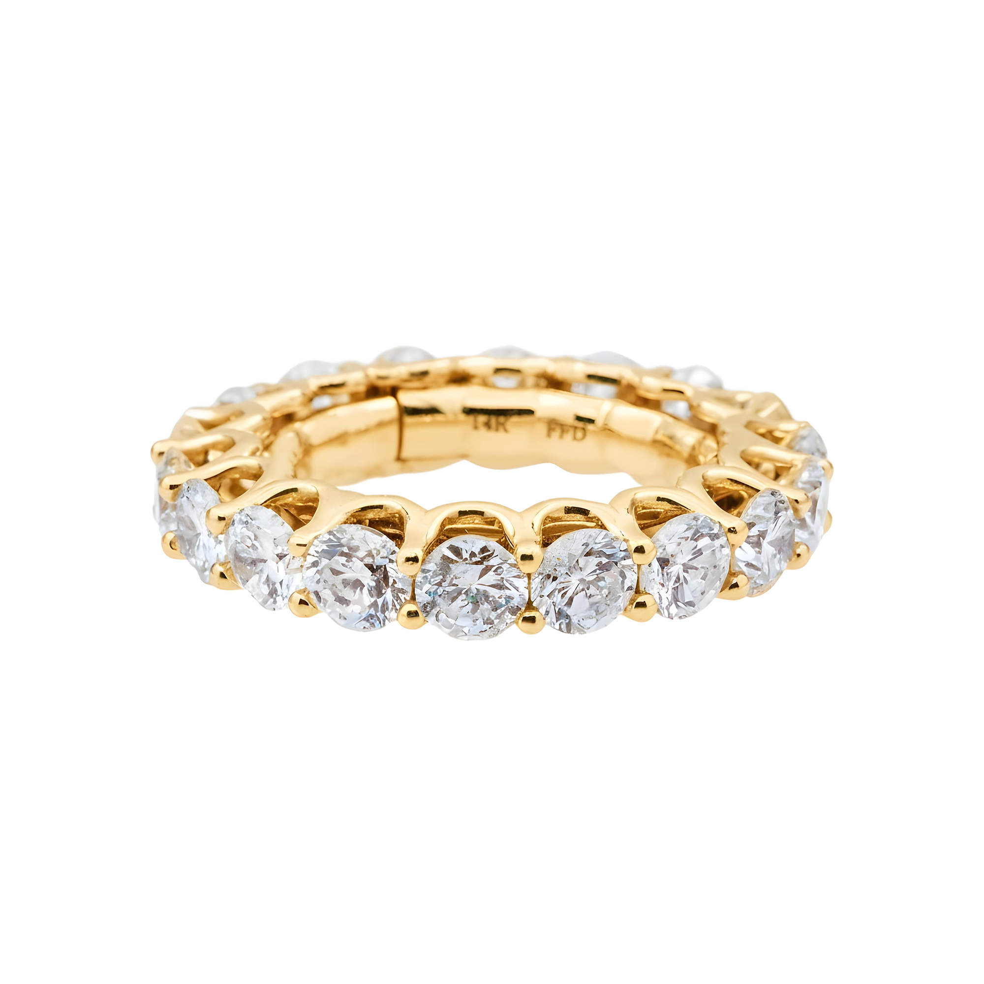 14K White Gold Round Diamond Eternity Ring 5.95ct (Size 8)