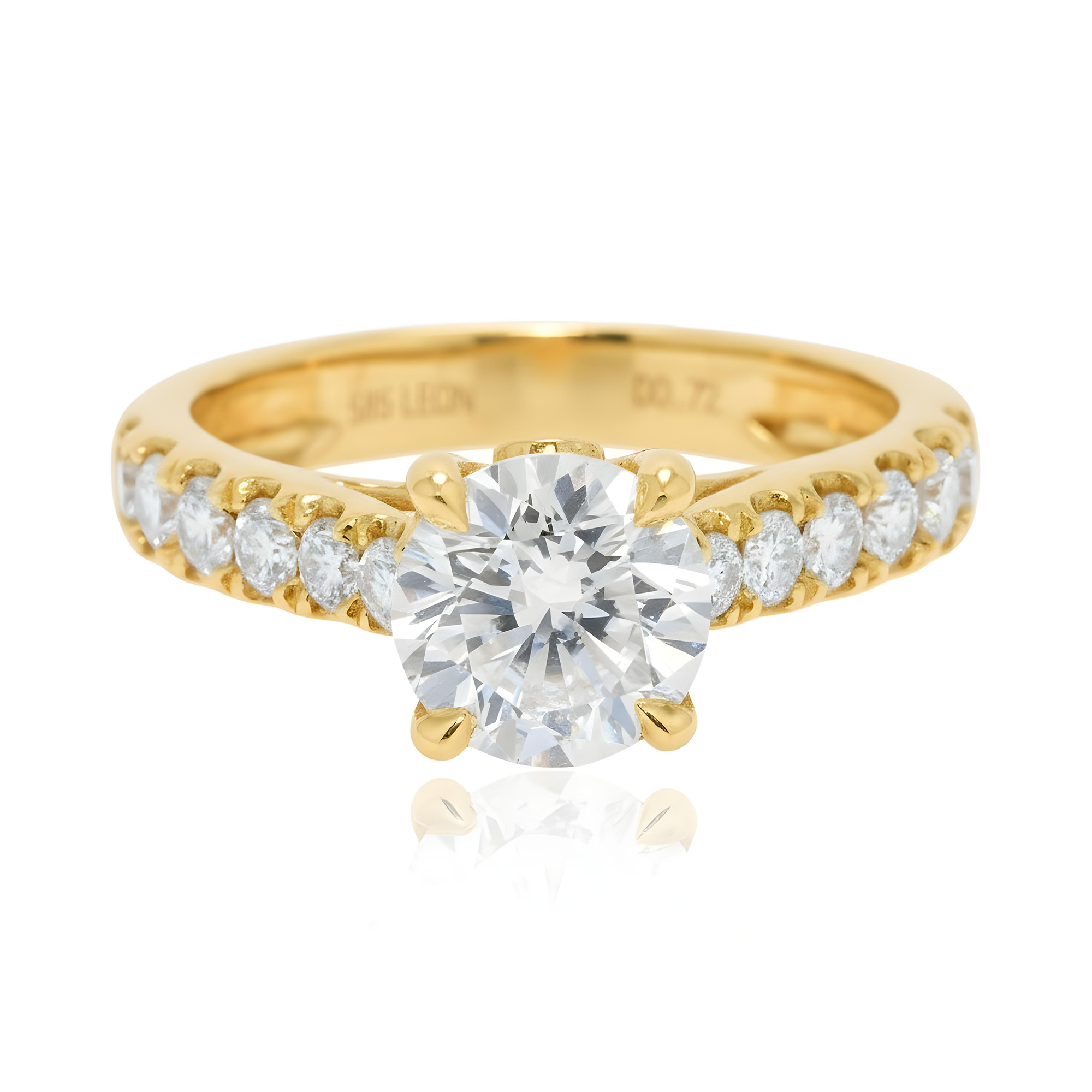 14K White Gold 1.65ct Round Diamond Engagement Ring 2.37ctw