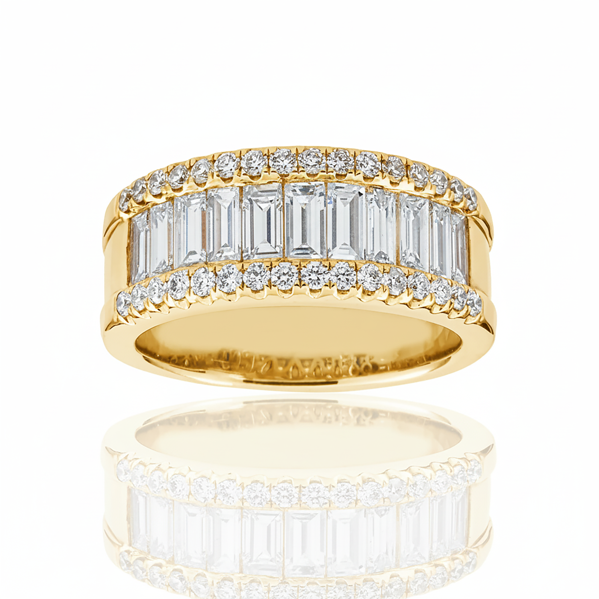 18K White Gold Round & Emerald Cut Diamond Ring 12.83ctw