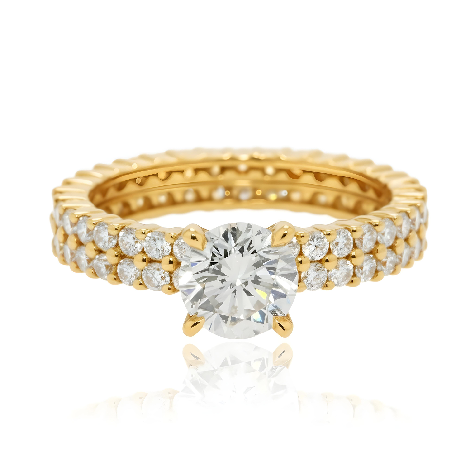 14K Rose Gold 1.17ct Round Diamond Engagement Ring 2.57ctw