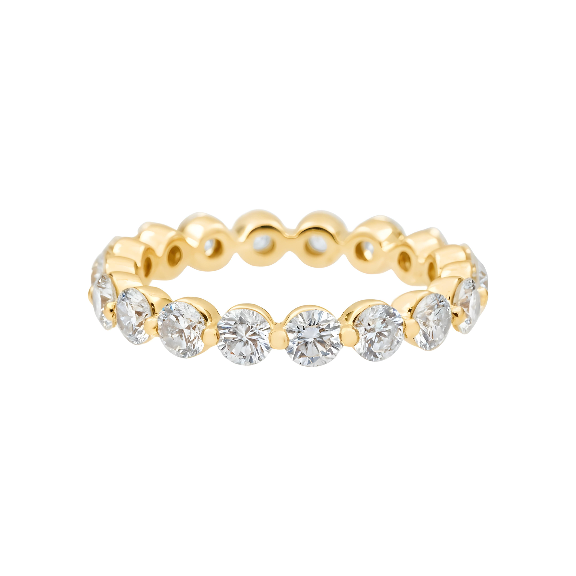 18K White Gold Round Diamond Eternity Ring 3.0ct (Size 7.5)