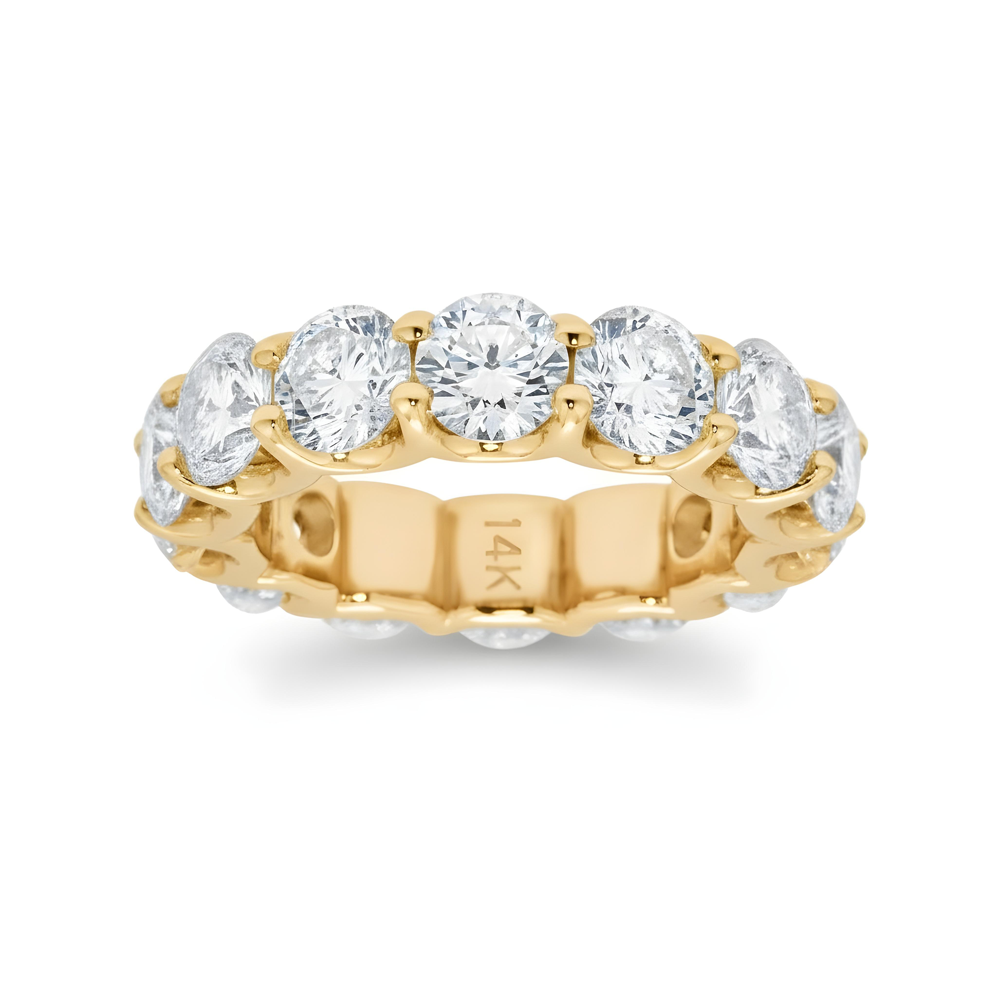 14K White Gold Round Diamond Eternity Ring 7.04ct