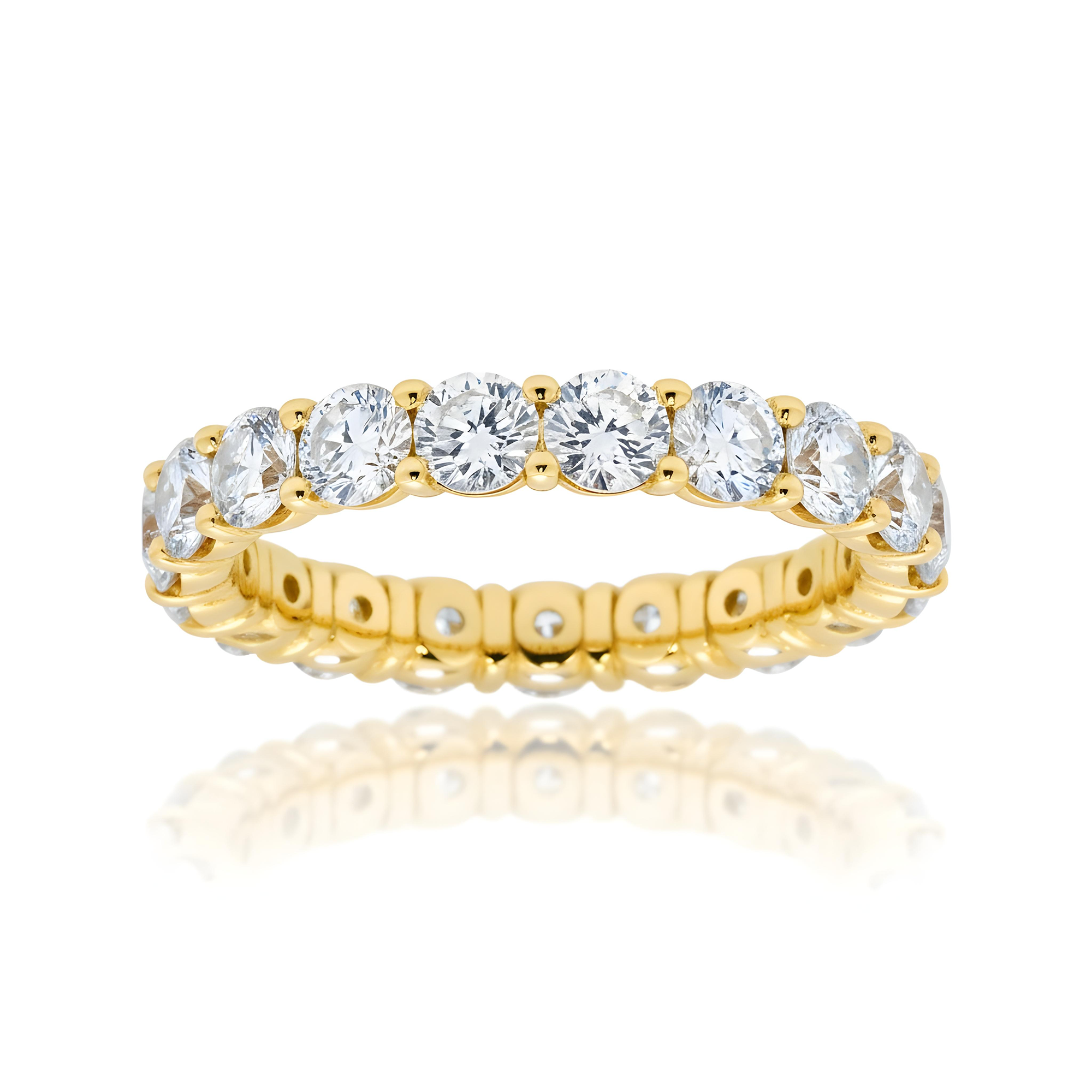 14K White Gold Round Diamond Eternity Ring 2.46ct (size 5.5)