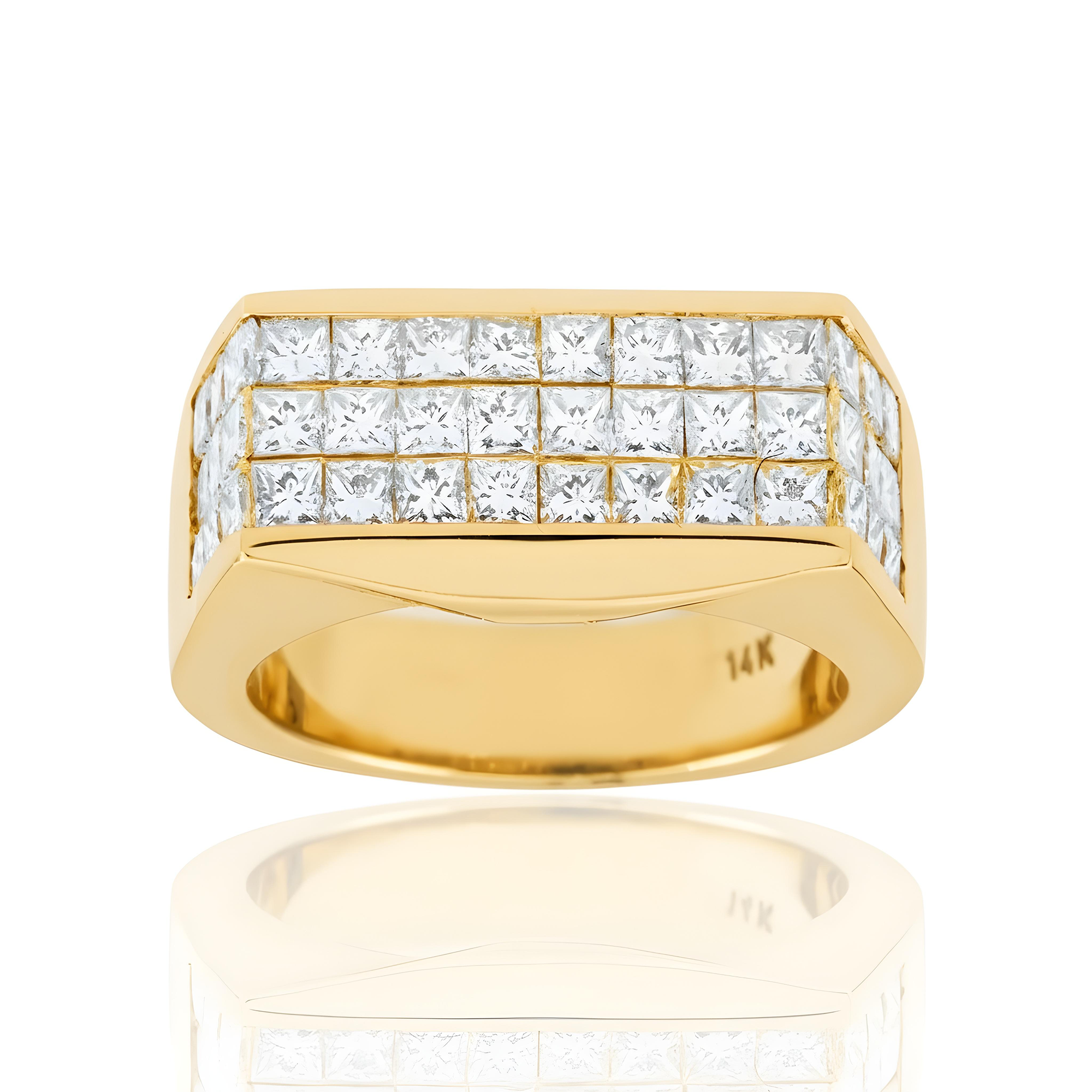 18K White Gold Princess Cut Diamond Ring 1.85ct