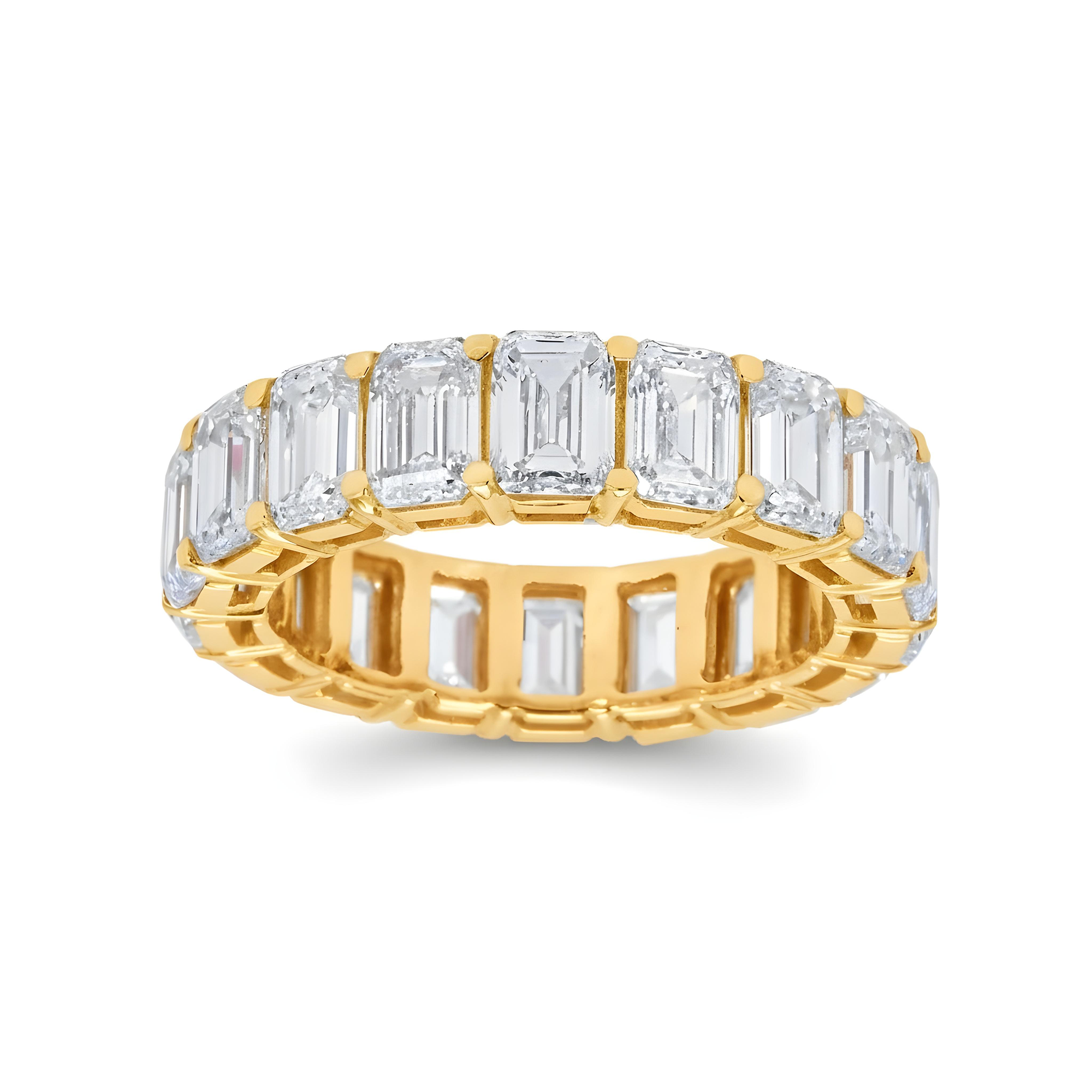 14K White Gold Emerald Cut Diamond Eternity Ring 8.36ct (size 6-8)