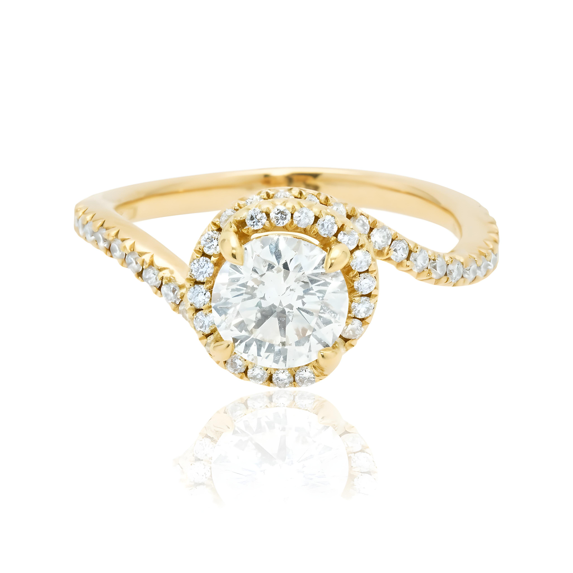 14K Rose Gold 1.10ct Round Diamond Engagement Ring 1.47ctw