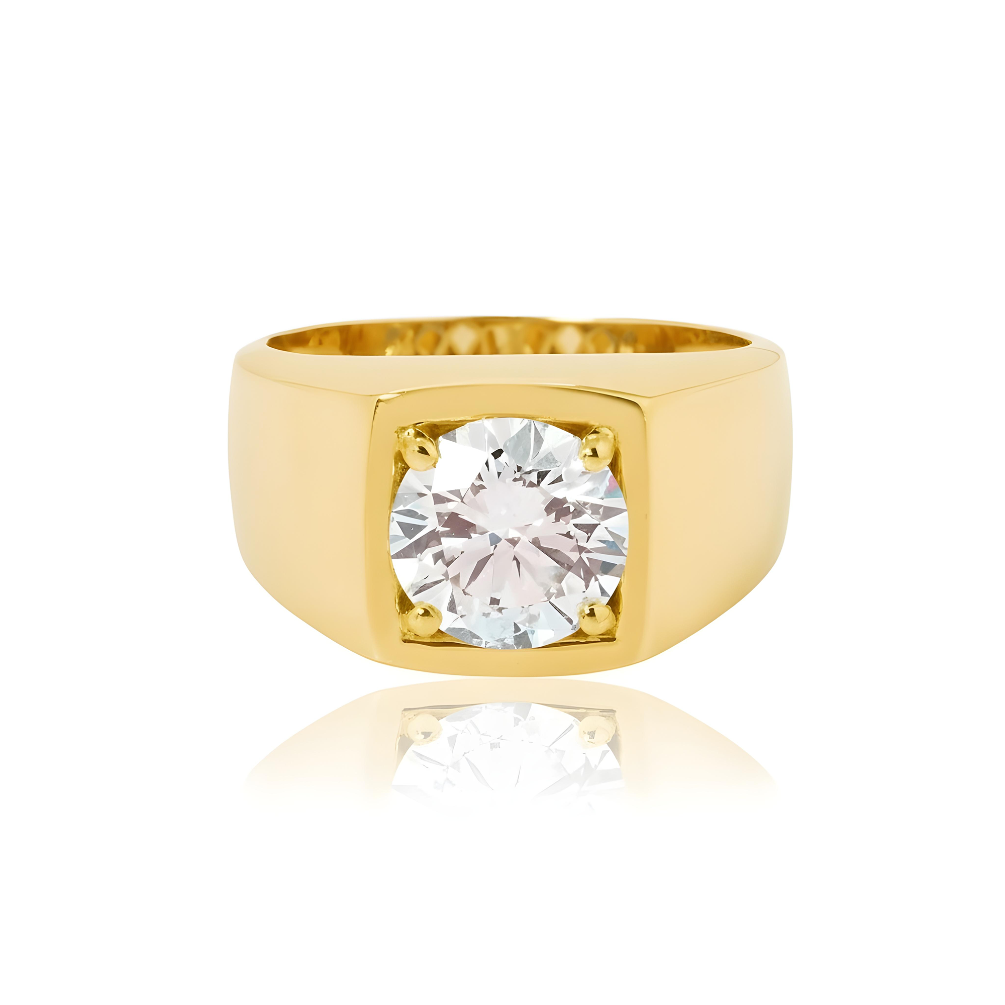 IGI 14K White Gold Solitaire Round Diamond Ring 3.04ct