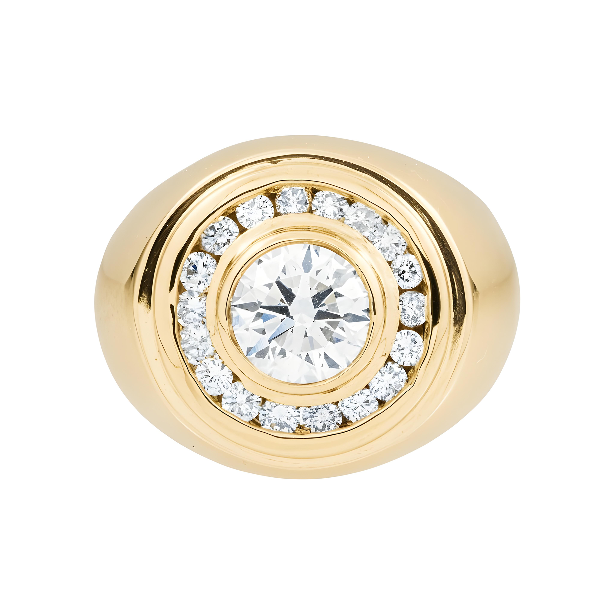 14K White Gold Round Diamond Ring W/ Halo 2.81ctw