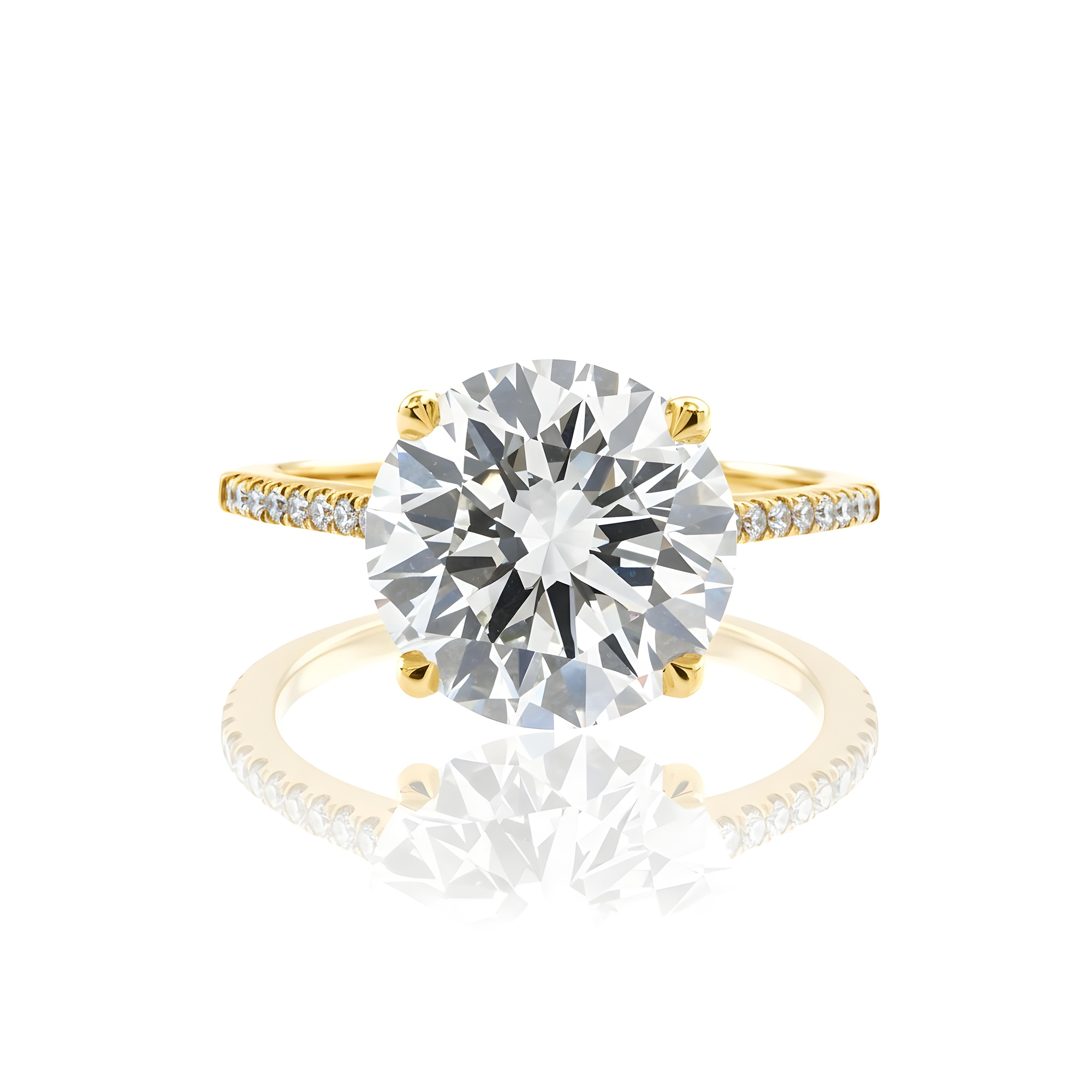 18K White Gold 5.31ct Round Diamond Engagement Ring 5.52ctw