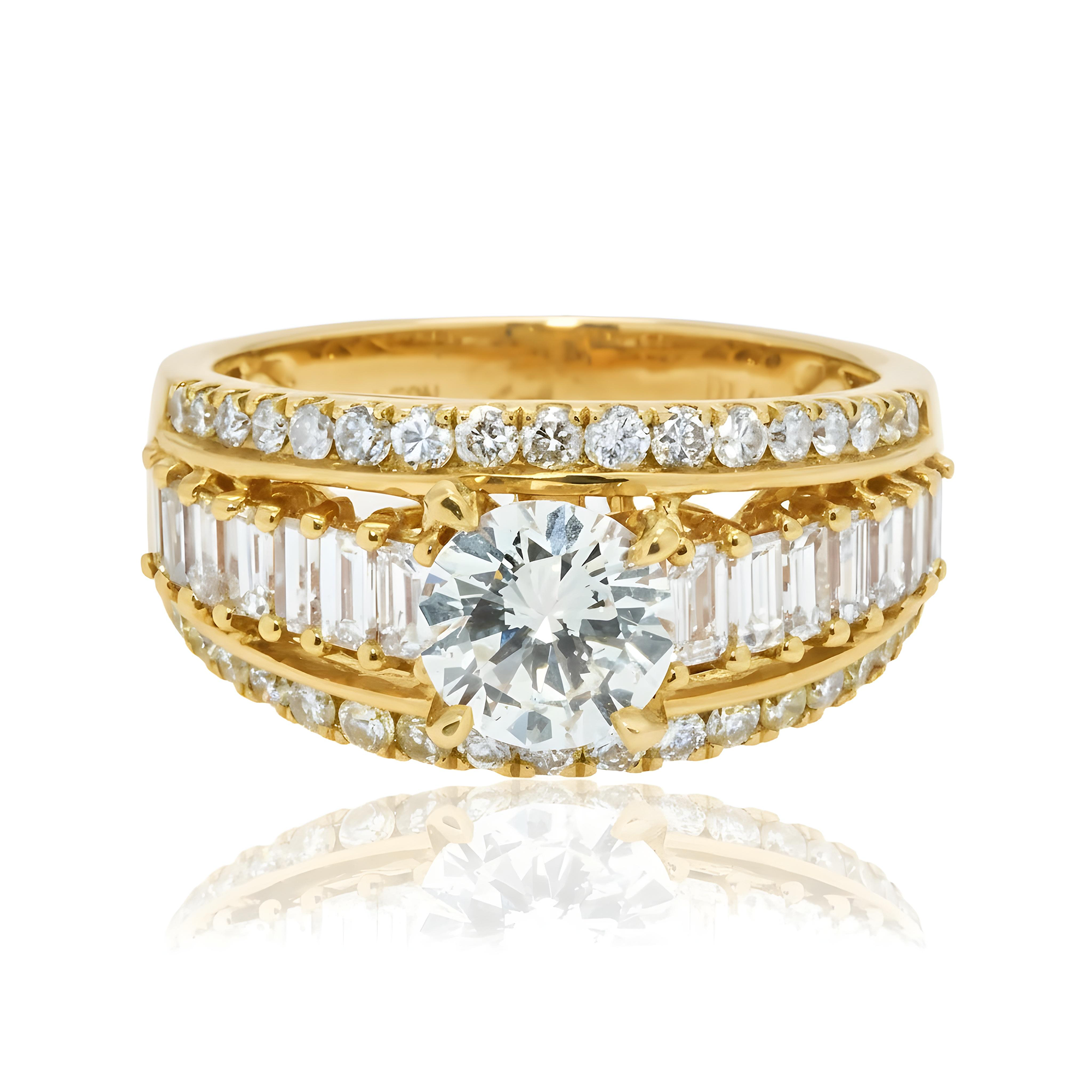 14K Rose Gold 1.0ct Round Diamond Engagement Ring 2.47ctw
