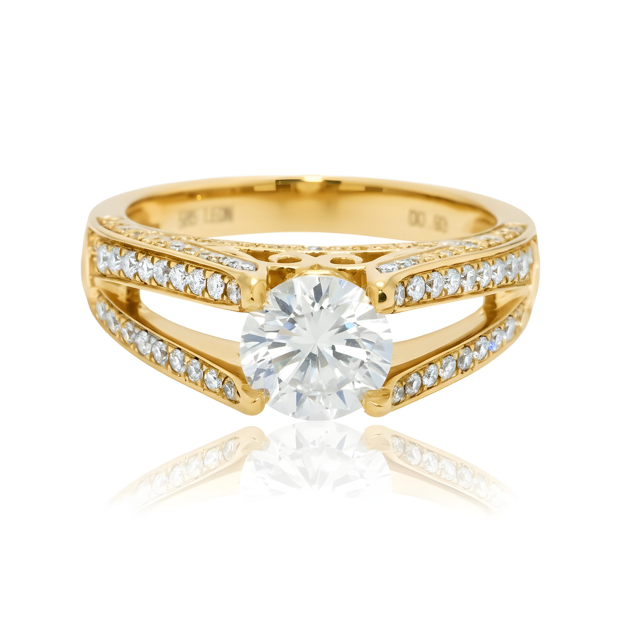 14K Rose Gold 1.09ct Round Diamond Engagement Ring 2.02ctw