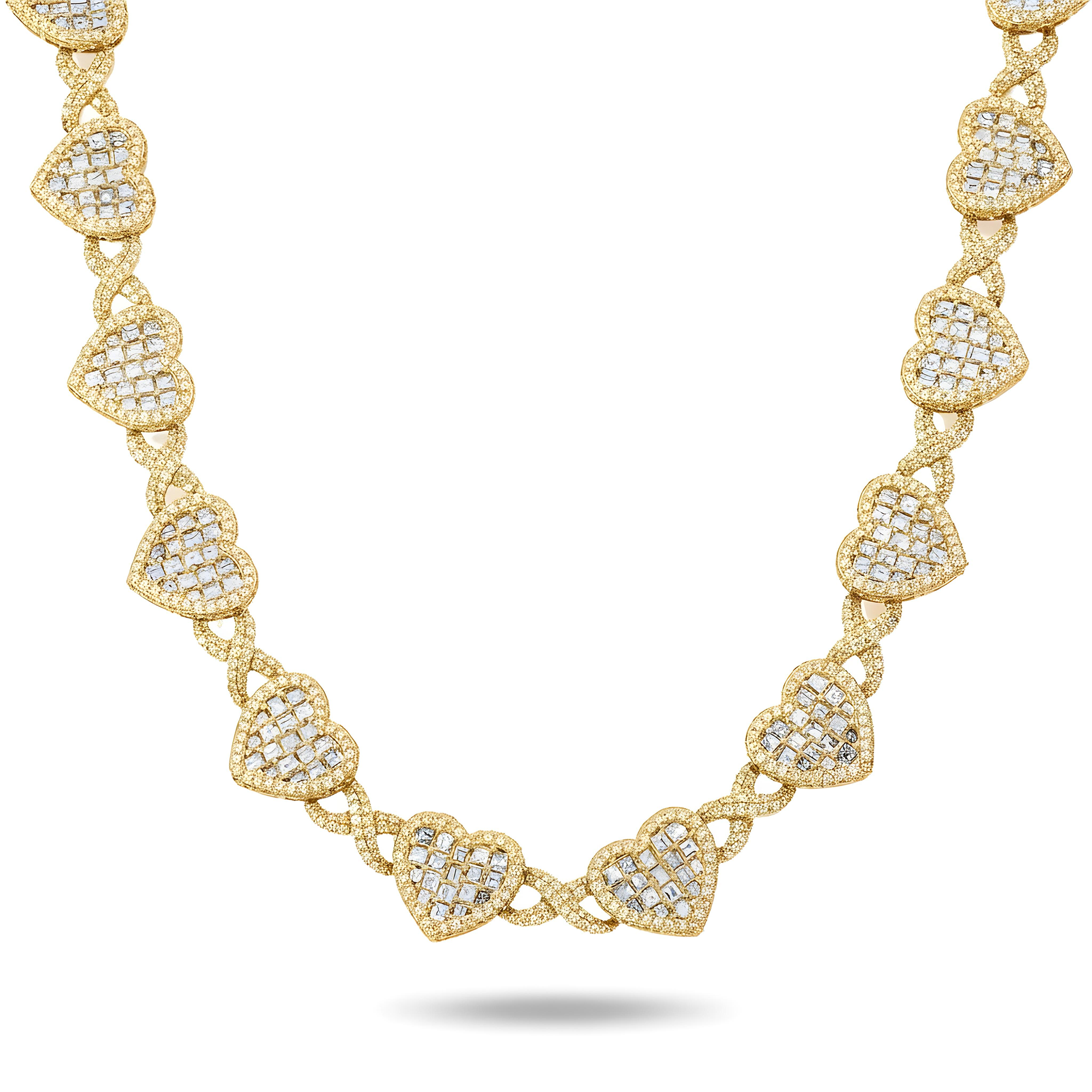 14K White Gold "Infinite Love" Asscher Cut Diamond Necklace 37.65ct