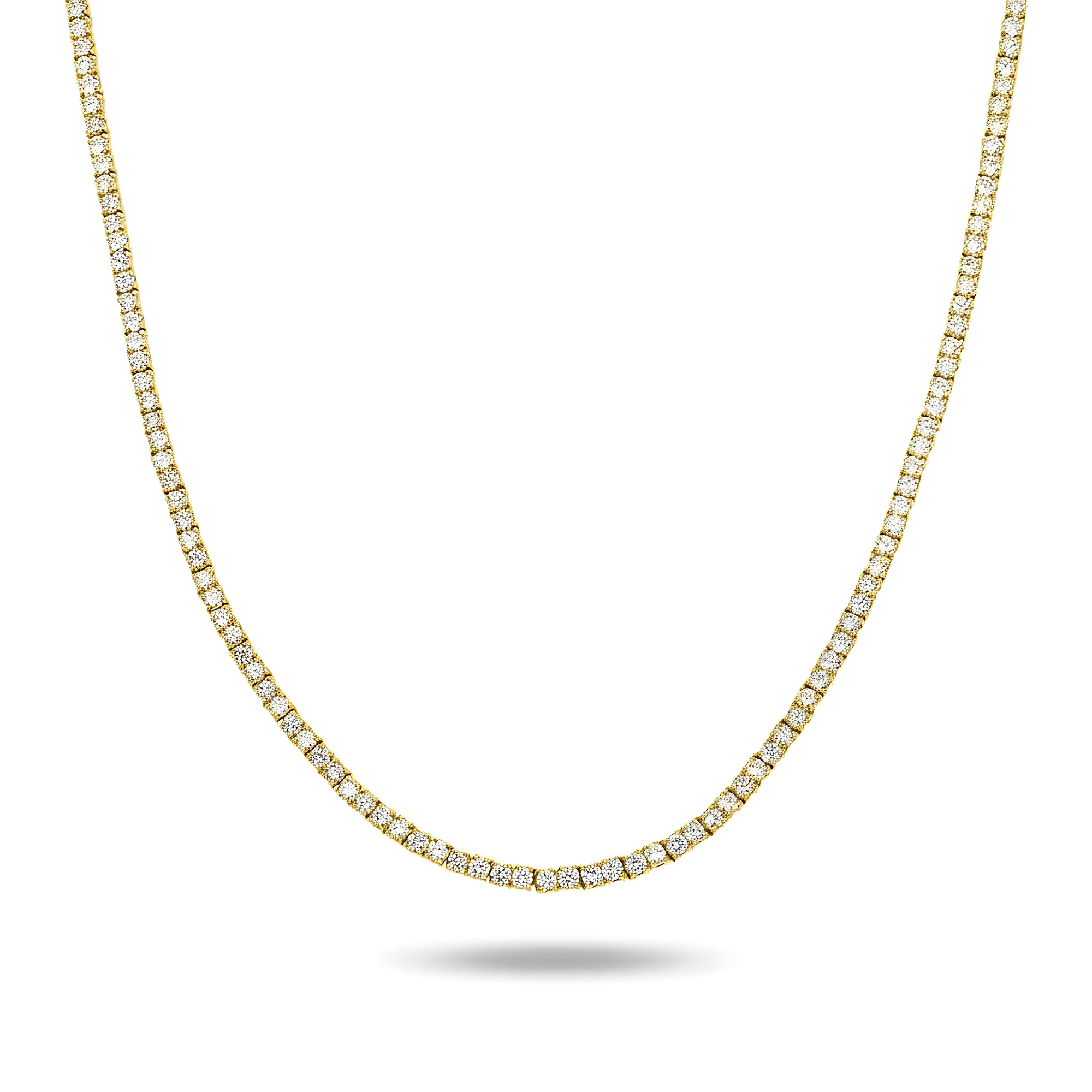 14K White Gold Round Diamond Tennis Chain 23.53ct