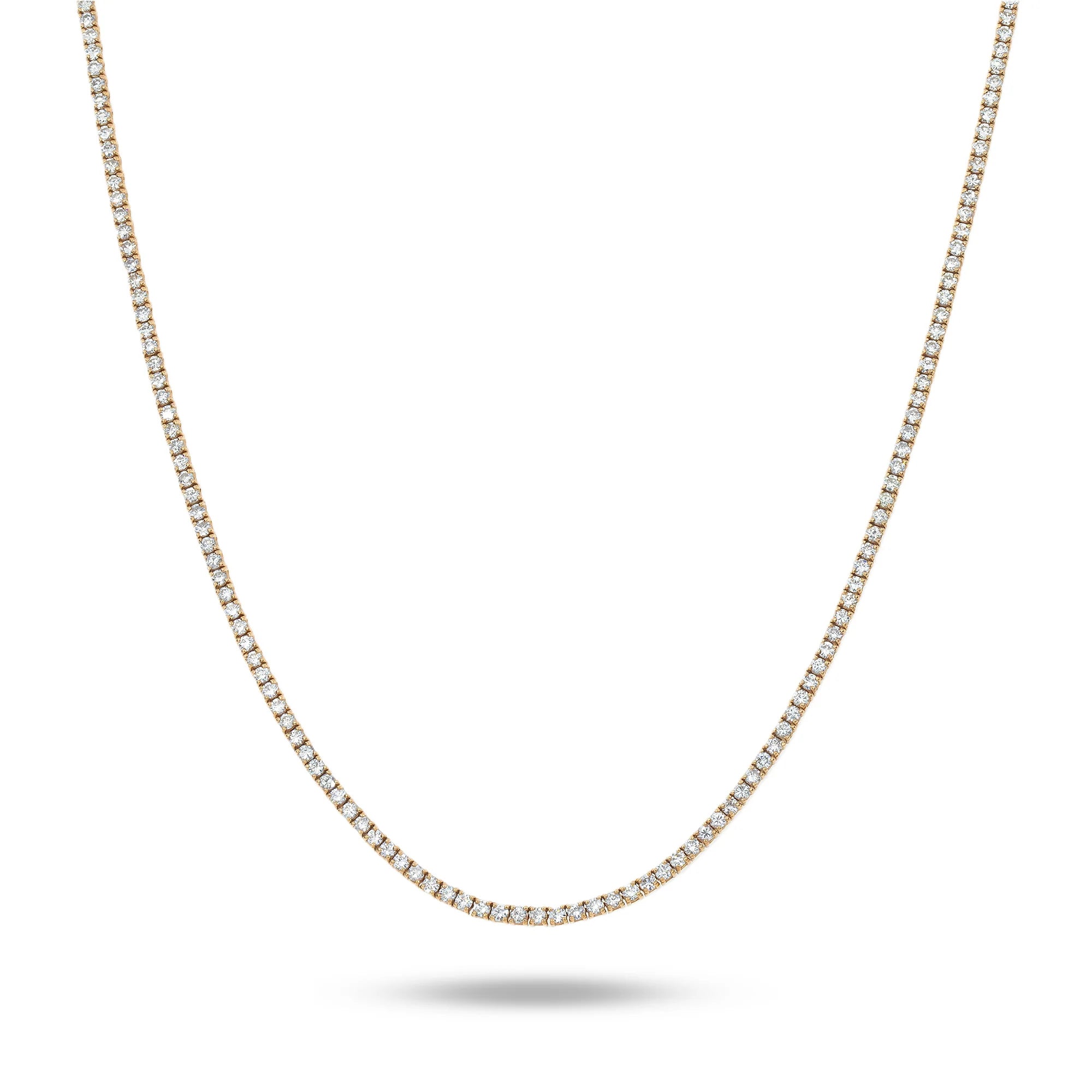 14K Rose Gold Round Diamond Tennis Chain 9.35ct