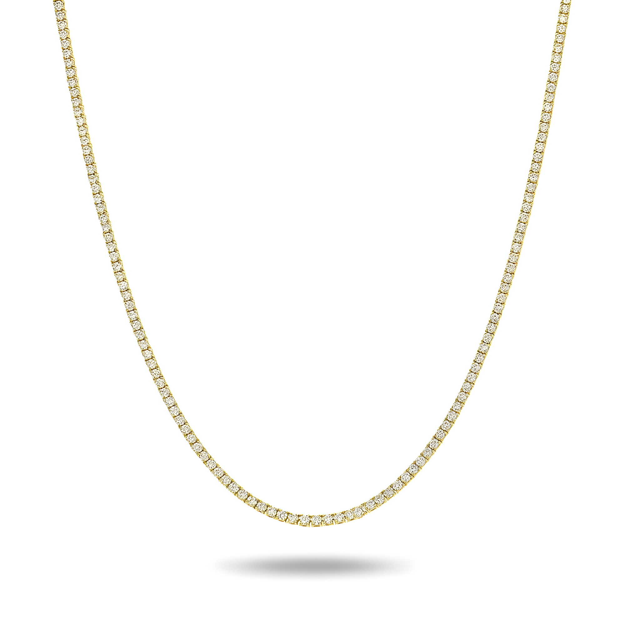 14K Rose Gold Round Diamond Tennis Chain 9.52ct (16"-22")