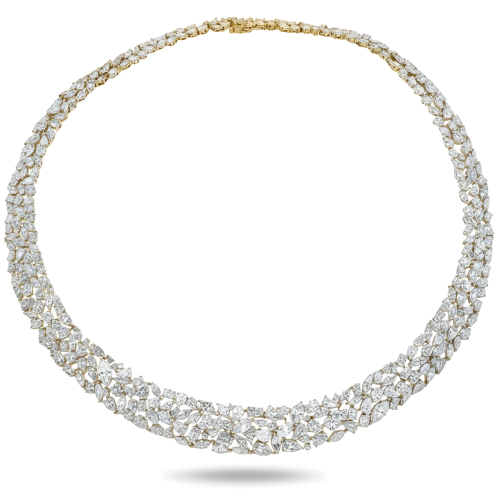 14K White Gold Multi Cut Diamond Necklace 57.13ct (1 of 3 matching set)