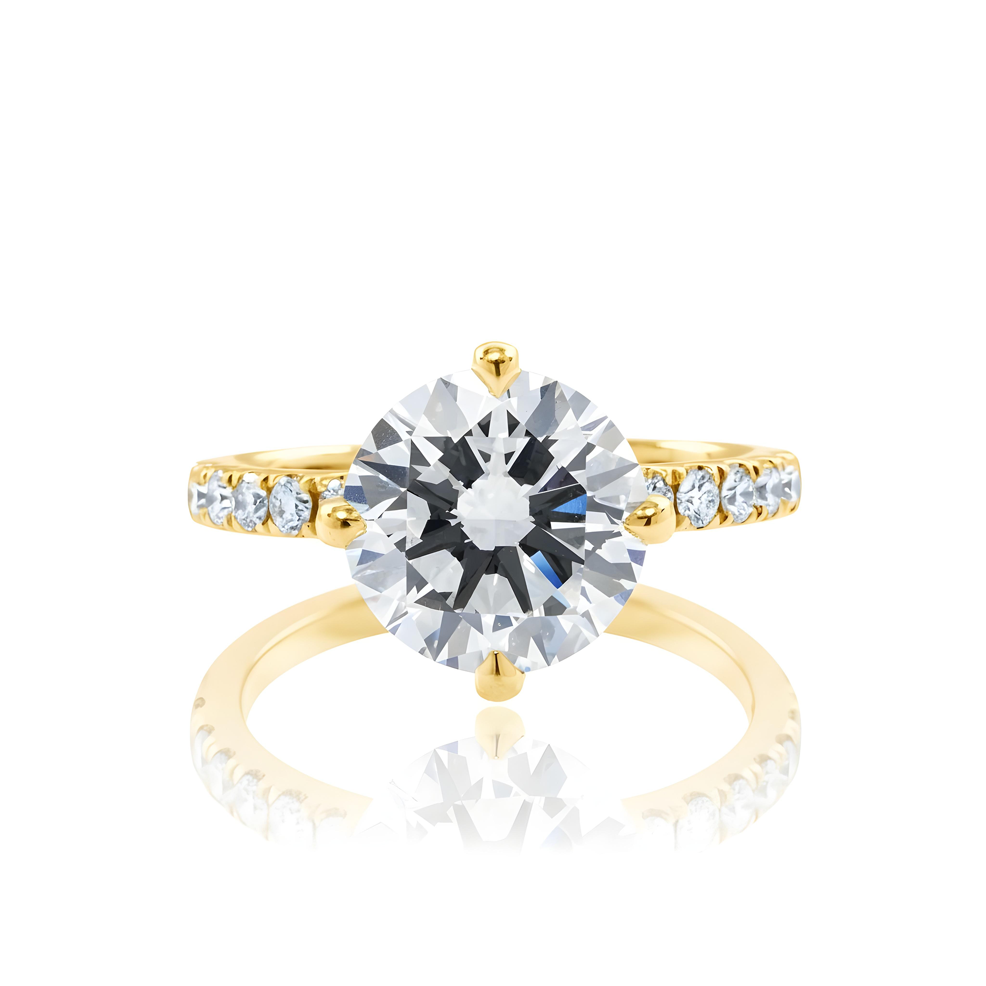 GIA 18K White Gold 4.02ct Round Diamond Engagement Ring 4.64ctw
