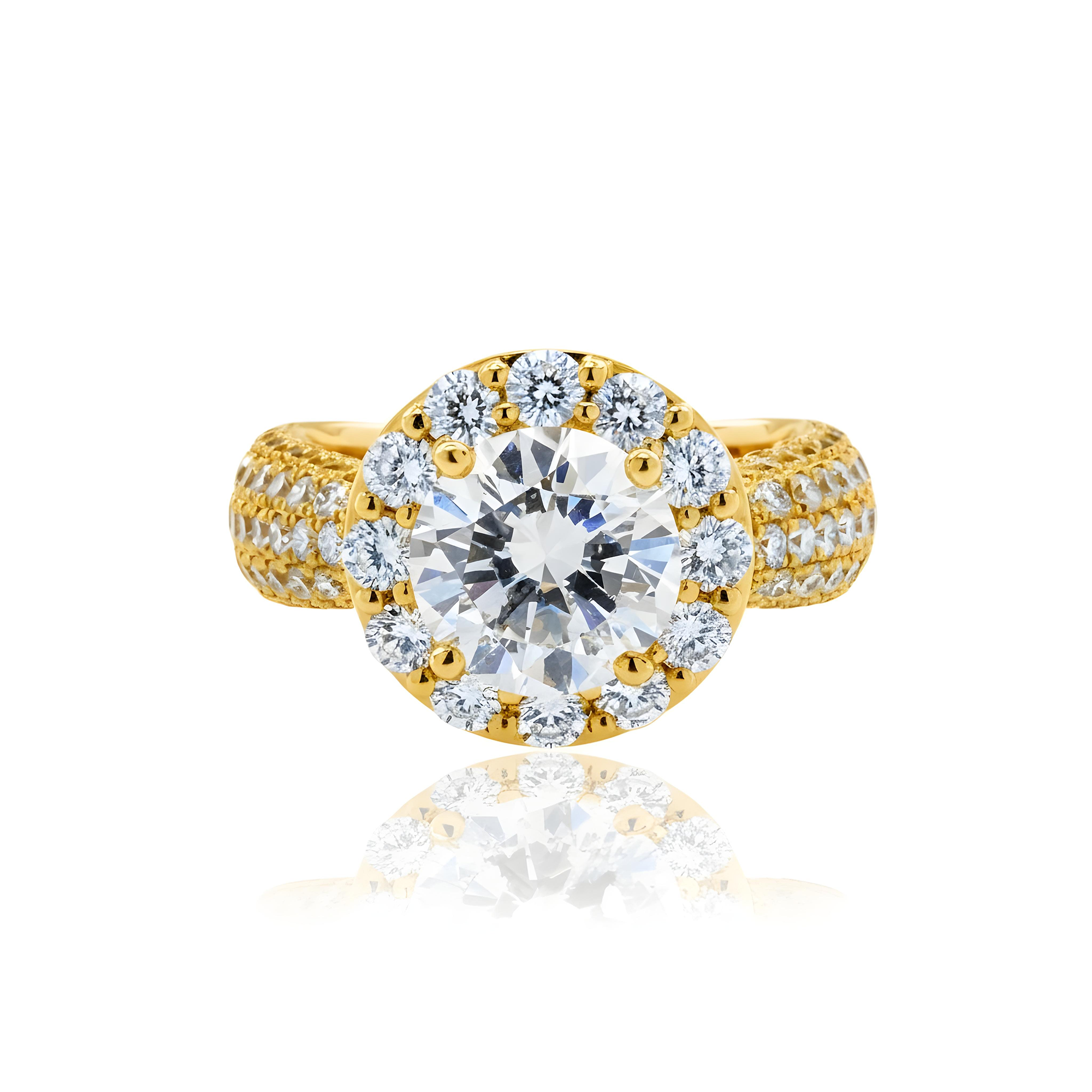 18K White Gold 3.06ct Round Diamond Engagement Ring 6.03ct