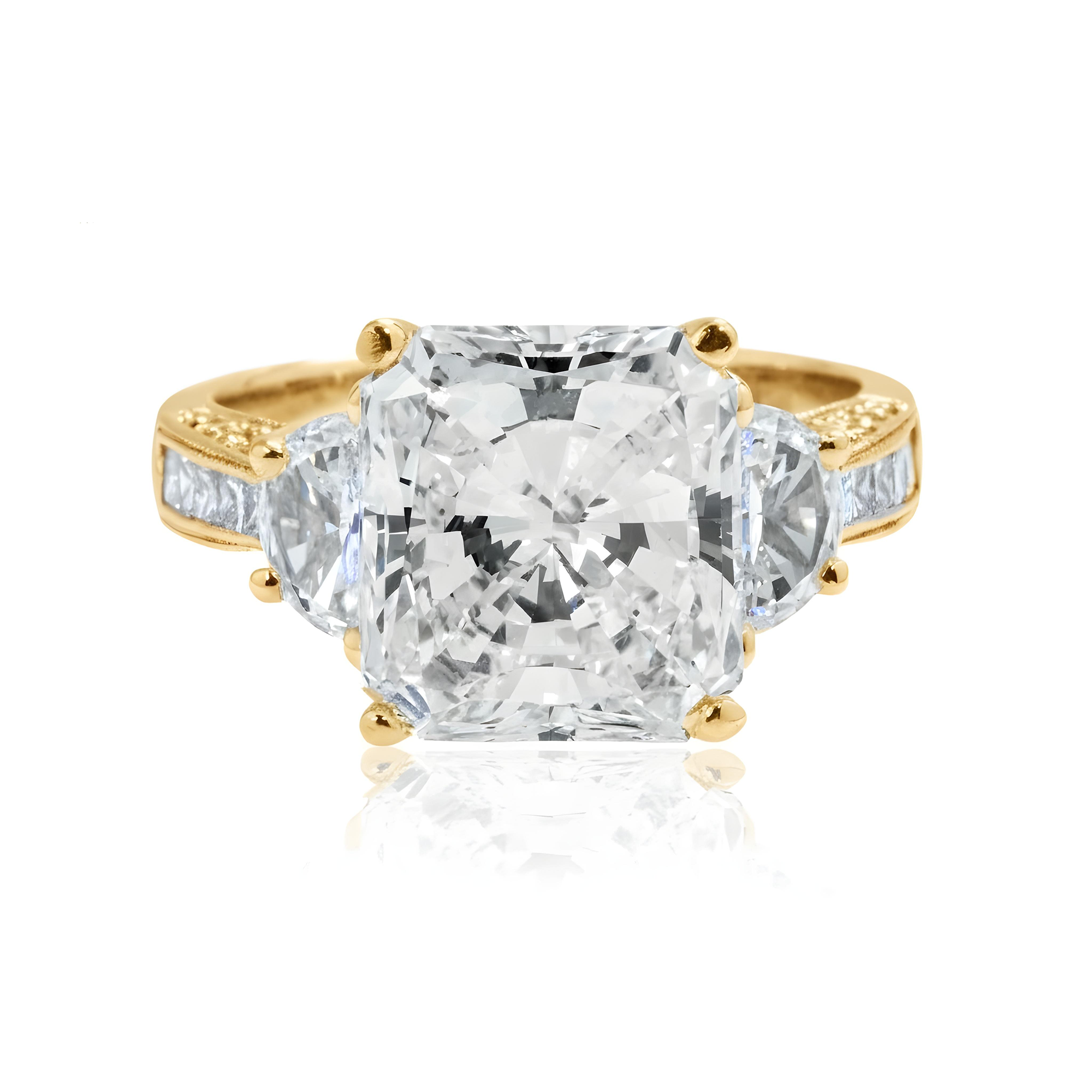 GIA 18K White Gold Square Radiant Cut Diamond Engagement Ring 6.47ctw