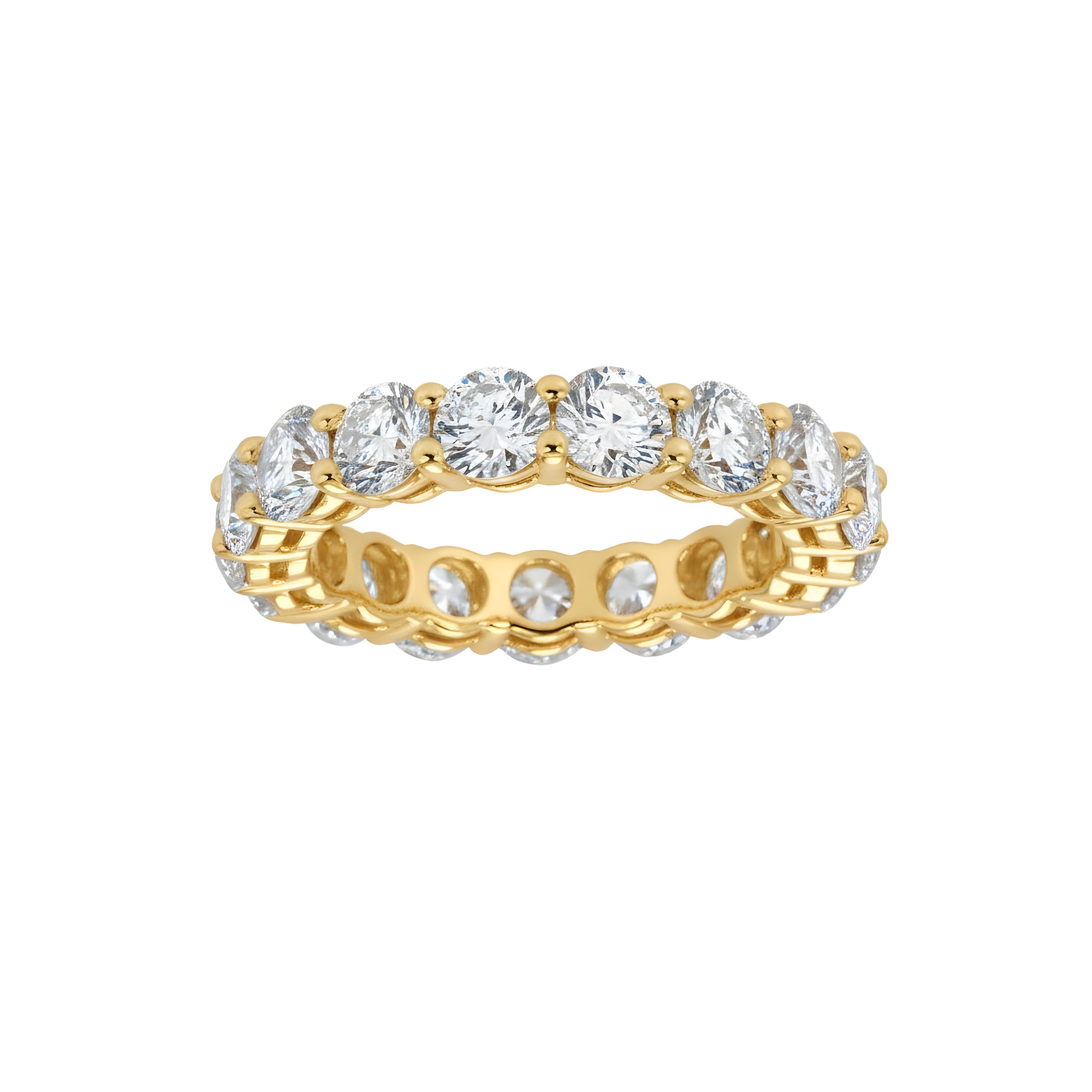 18K White Gold Round Diamond Eternity Ring 4.24ct (size 6-8)