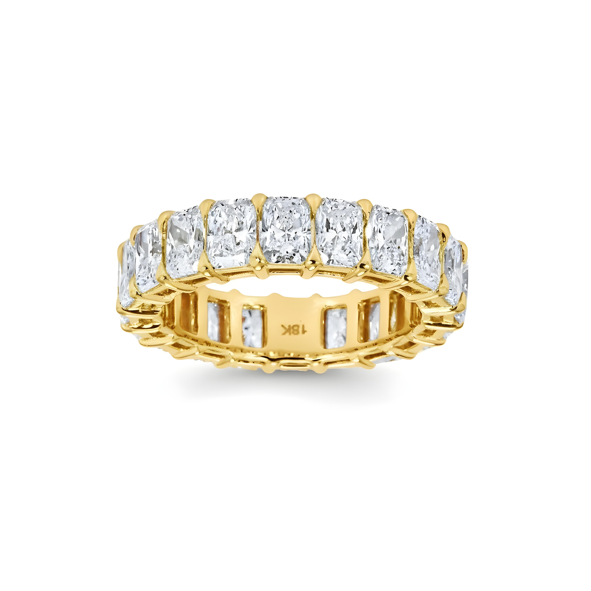 18K White Gold Radiant Cut Diamond Eternity Ring 4.88ct (size 6-8)