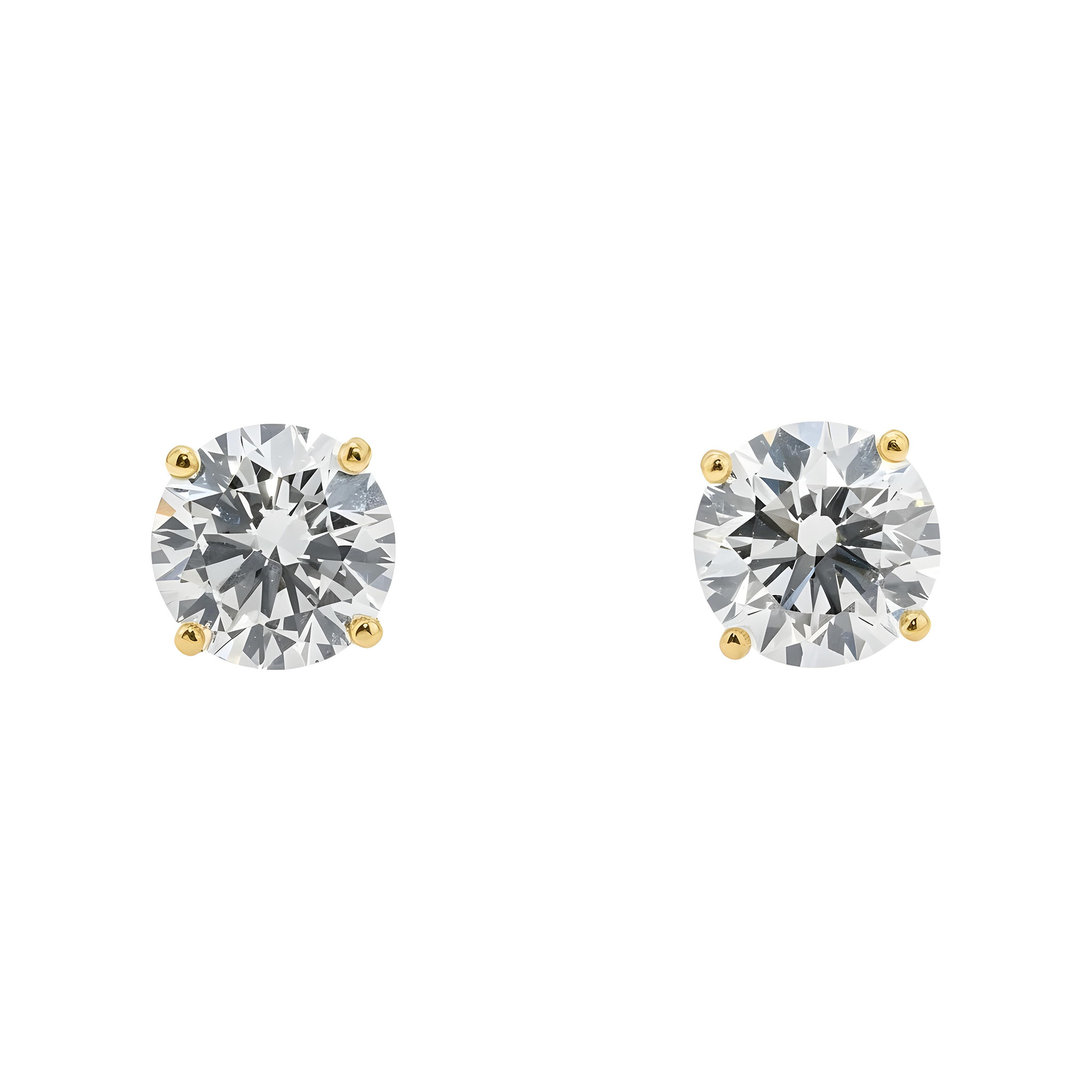 IGI 14K White Gold 3.03ct Each Solitaire Round Diamond Stud Earrings 6.08ctw